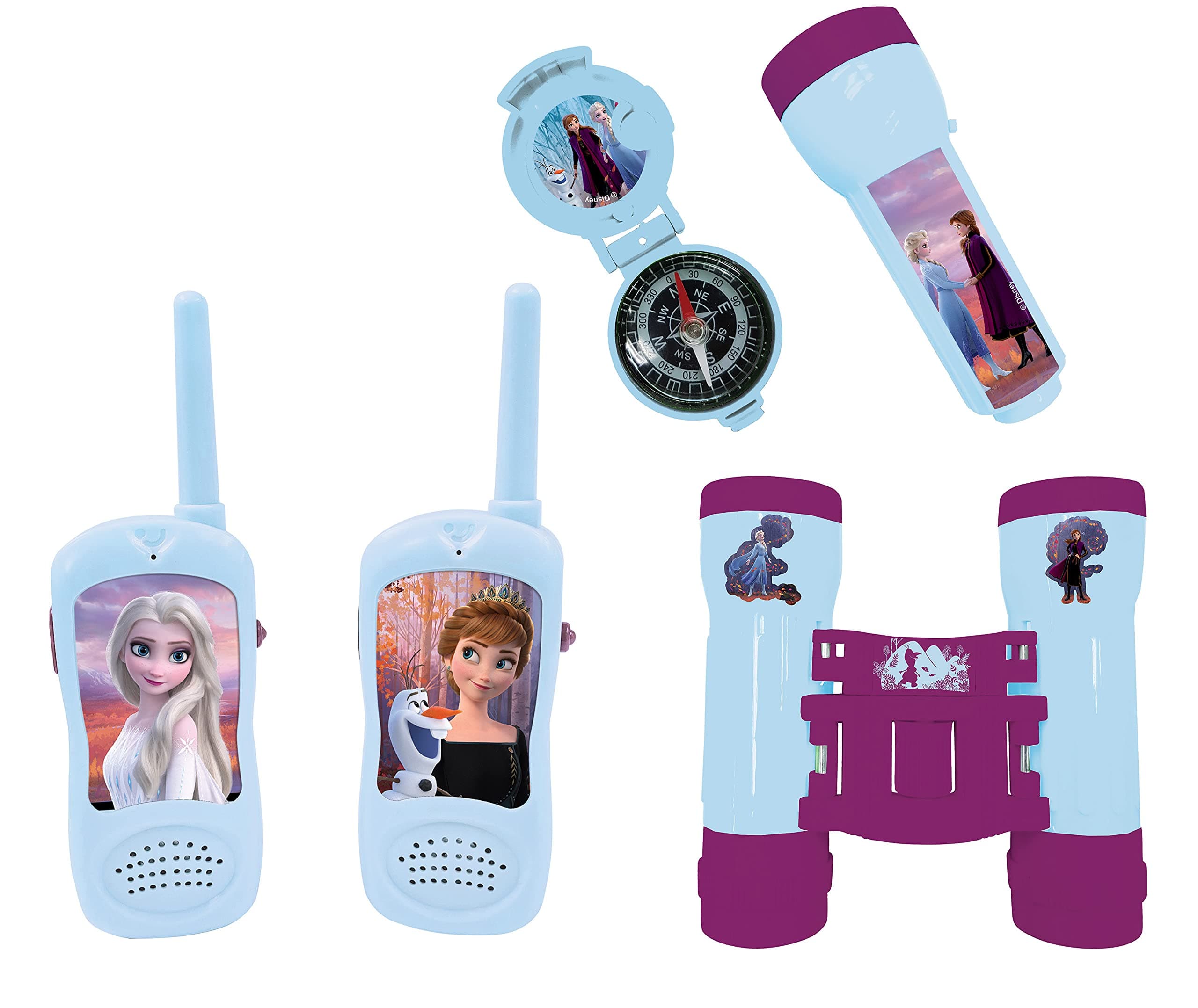 Frozen, Adventurer Set for Children, Walkie-Talkies 120m, Binoculars, Compass, Torchlight, Blue/purple, RPTW12FZ