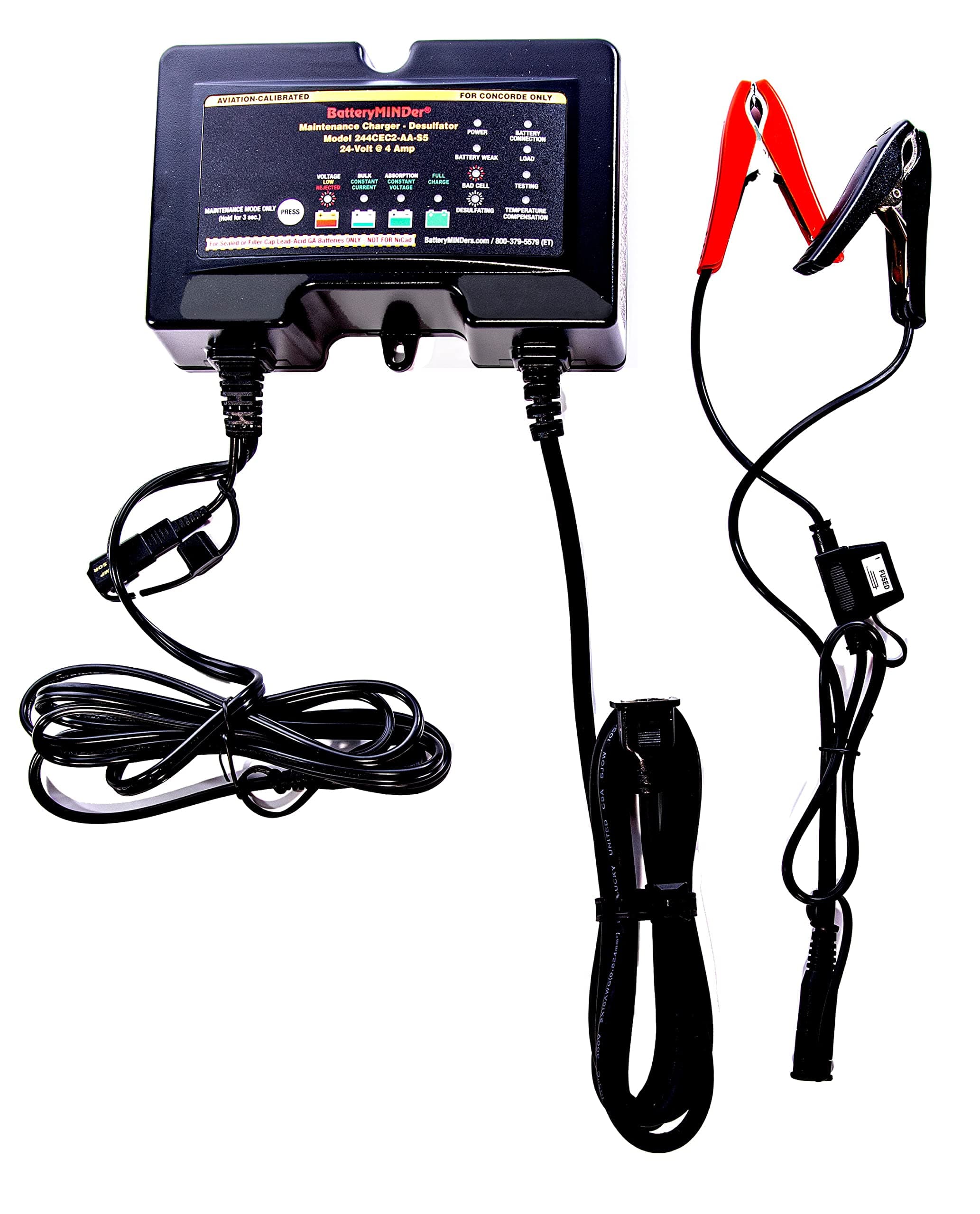 BatteryMINDer 128CEC2-AA-S5: 12 Volt-8 Amp Concorde Aviation Battery Charger, Battery Maintainer, and Battery Desulfator