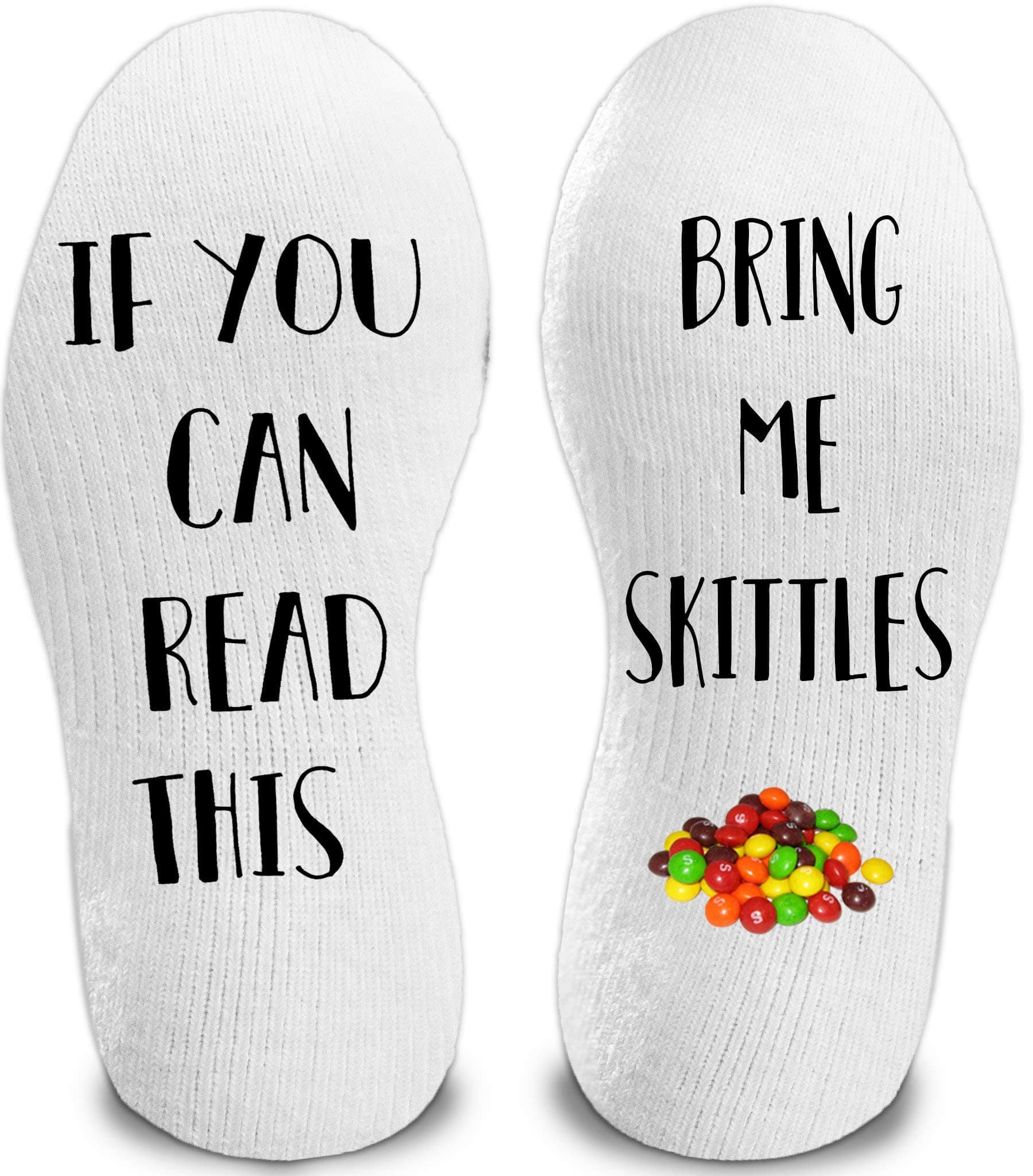 If You Can Read This Bring Me Skittles Novelty Funky Crew Socks Men Women Christmas Gifts Cotton Slipper Socks