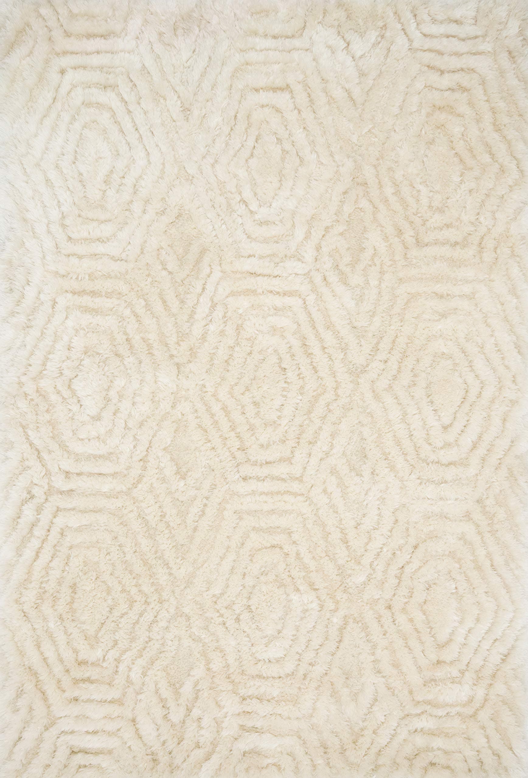 Loloi Justina Blakeney x Caspia Collection CAP-01 Ivory Shags 7'-6" x 9'-6" Area Rug