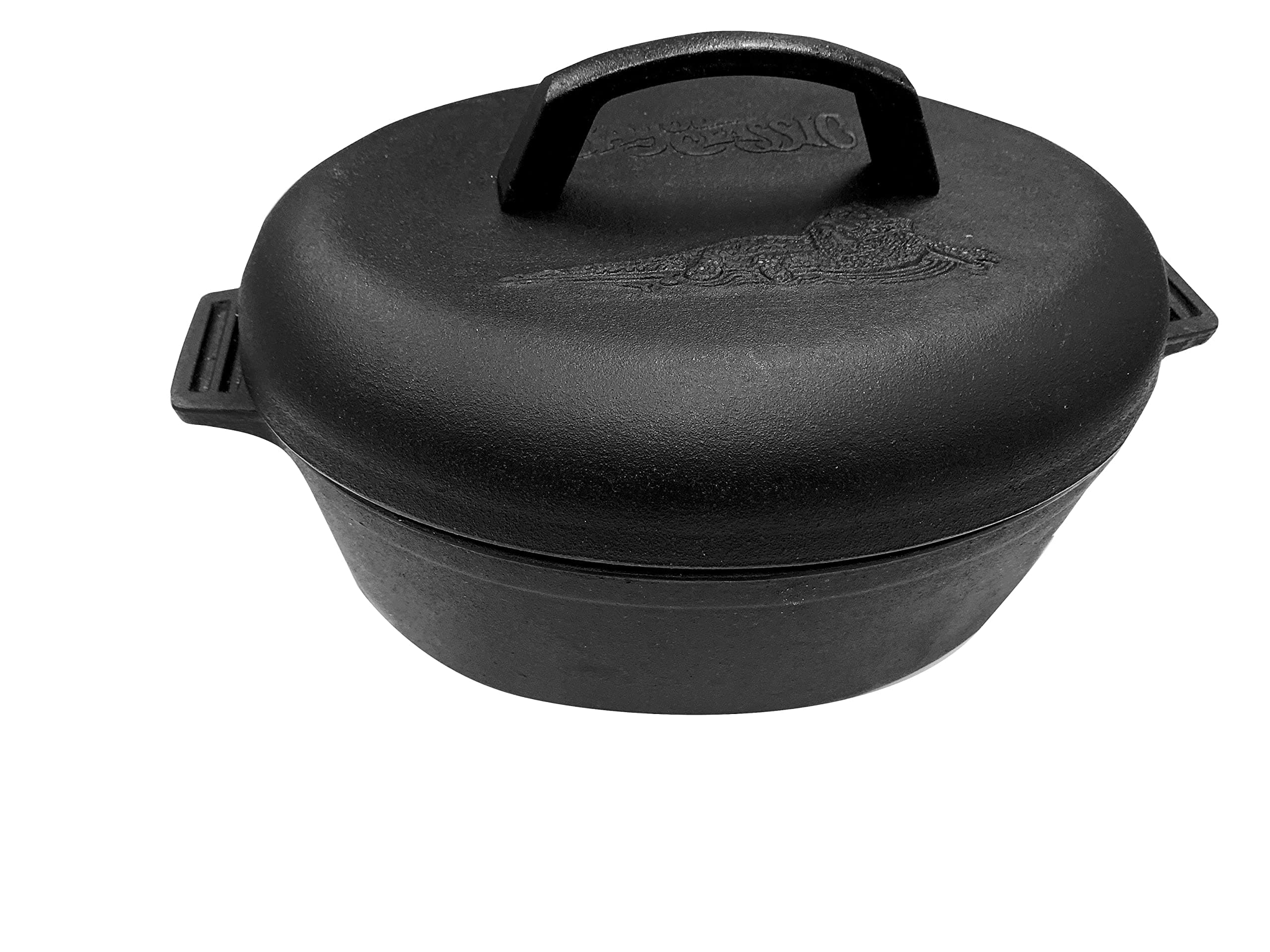 6-qt Pre-Seasoned Cast Iron Oval Roaster with Cast Iron Lid