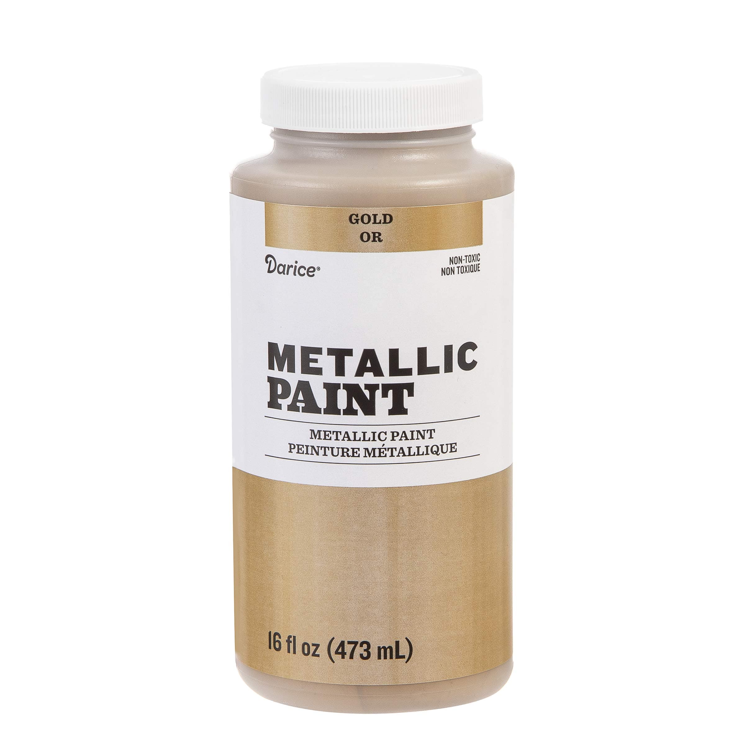 Darice Metallic Paint: Gold, Acrylic, 16 Ounces