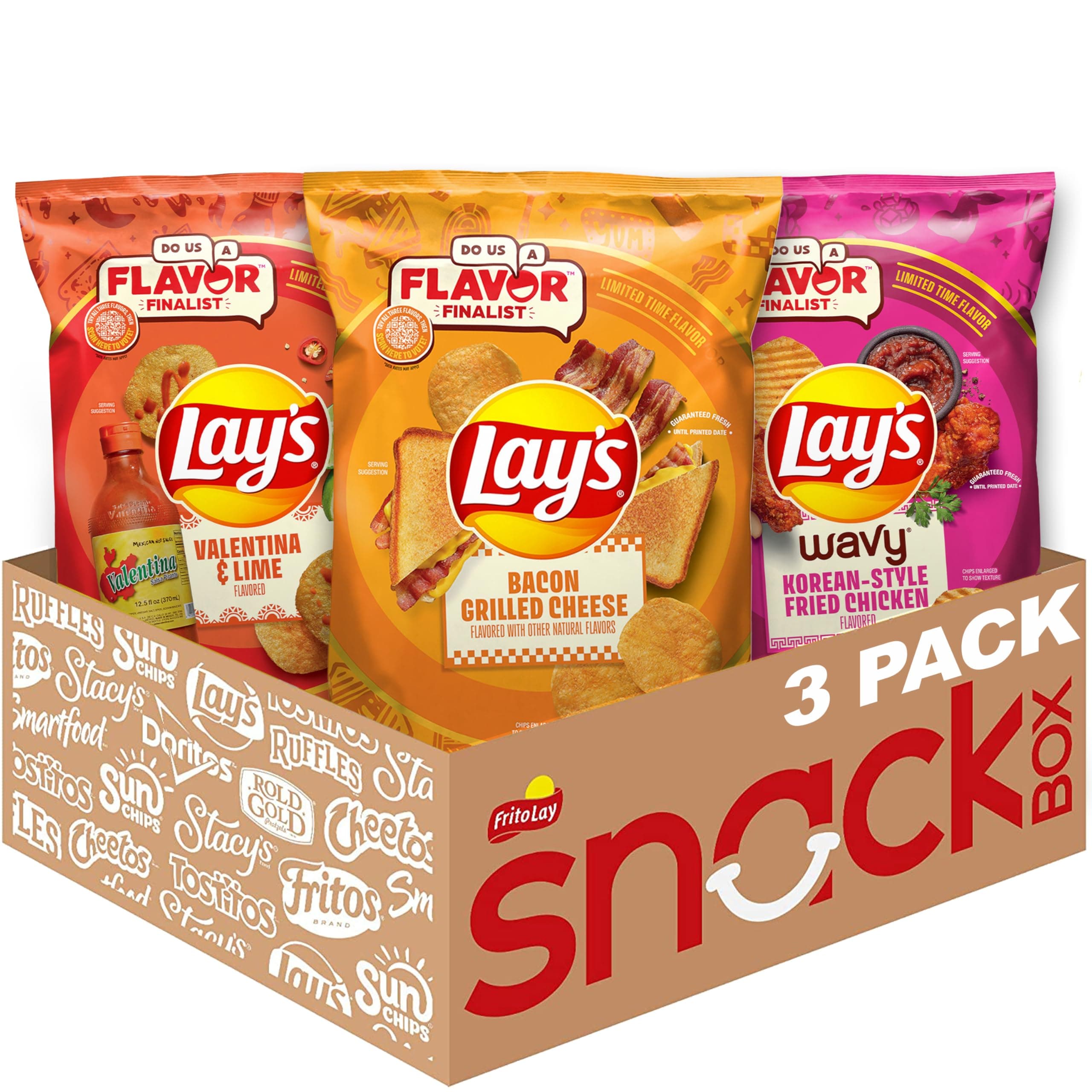 Lay's Potato Chips, Do Us a Flavor Variety Pack, (Pack of 3)