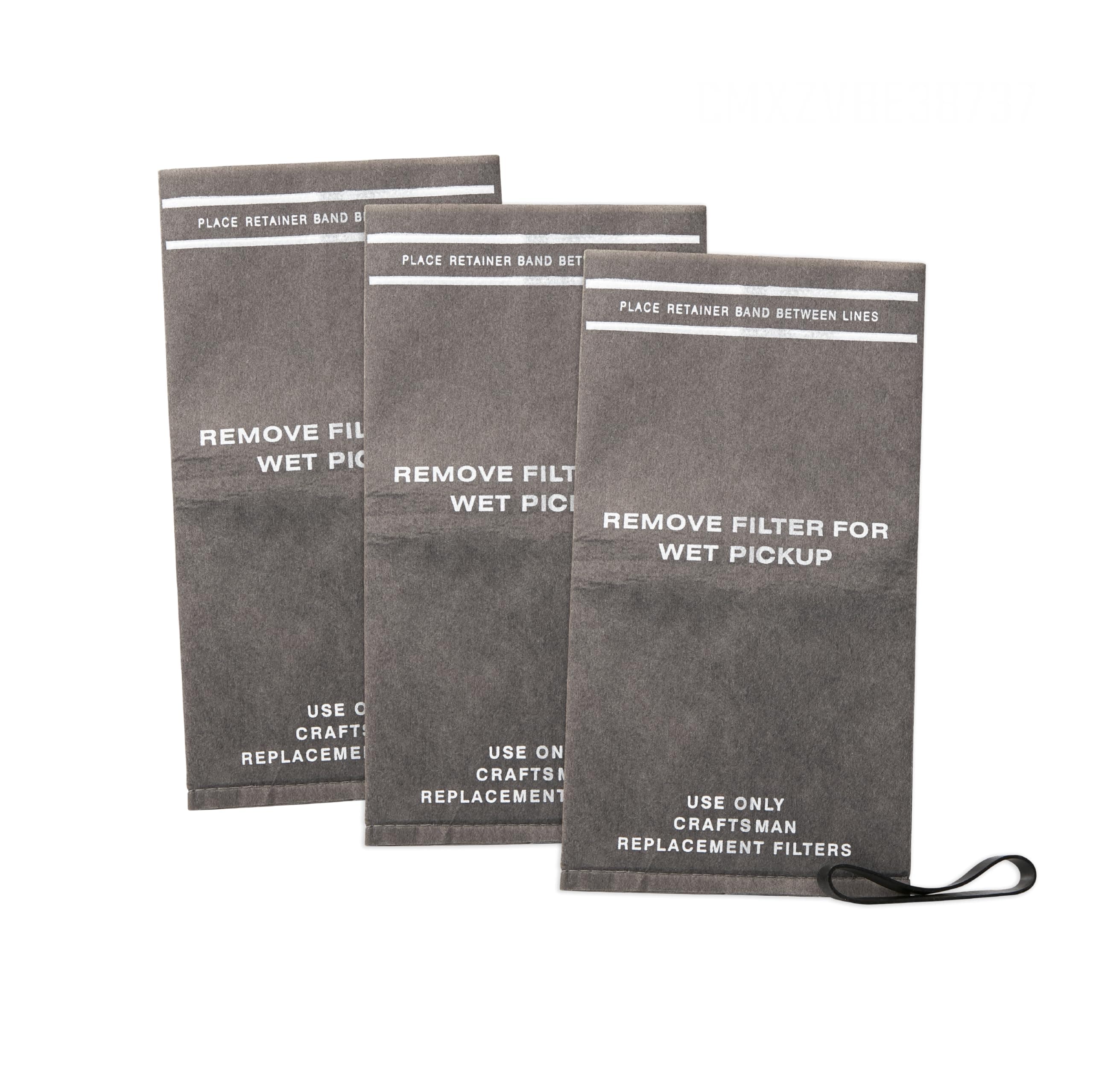 CRAFTSMAN CMXZVBE38737 Genuine General Debris Wet Dry Vac Replacement Filter Bags with Retaining Band for Most CRAFTSMAN 2 to 2.5 Gallon Shop Vacuums and Powerhead Bucket Vac, 3-Pack