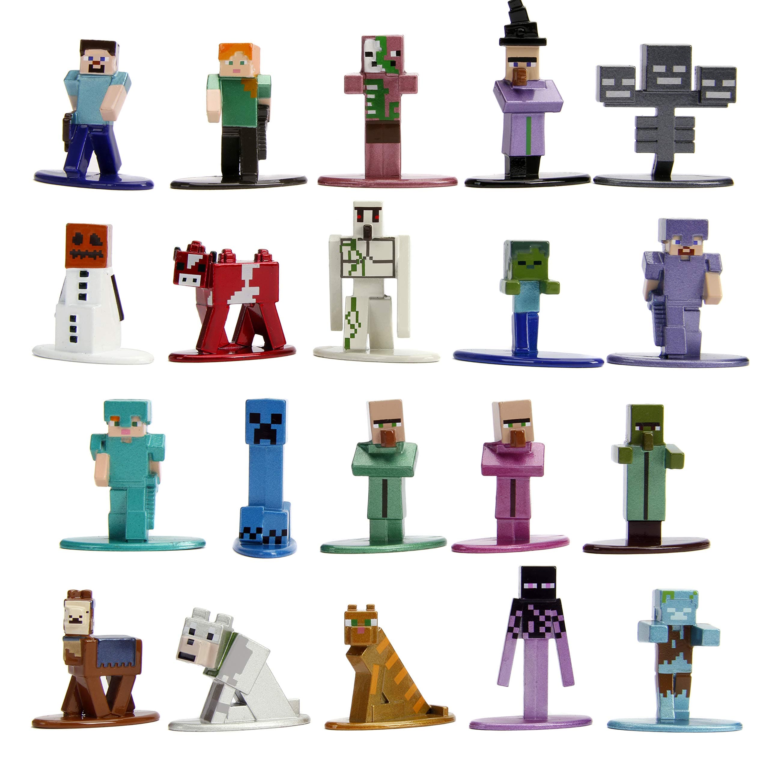 Toys Minecraft 1.65" Die-cast Metal Collectible Figurine 20-Pack Wave 2, Toys for Kids and Adults, Multi (30770)