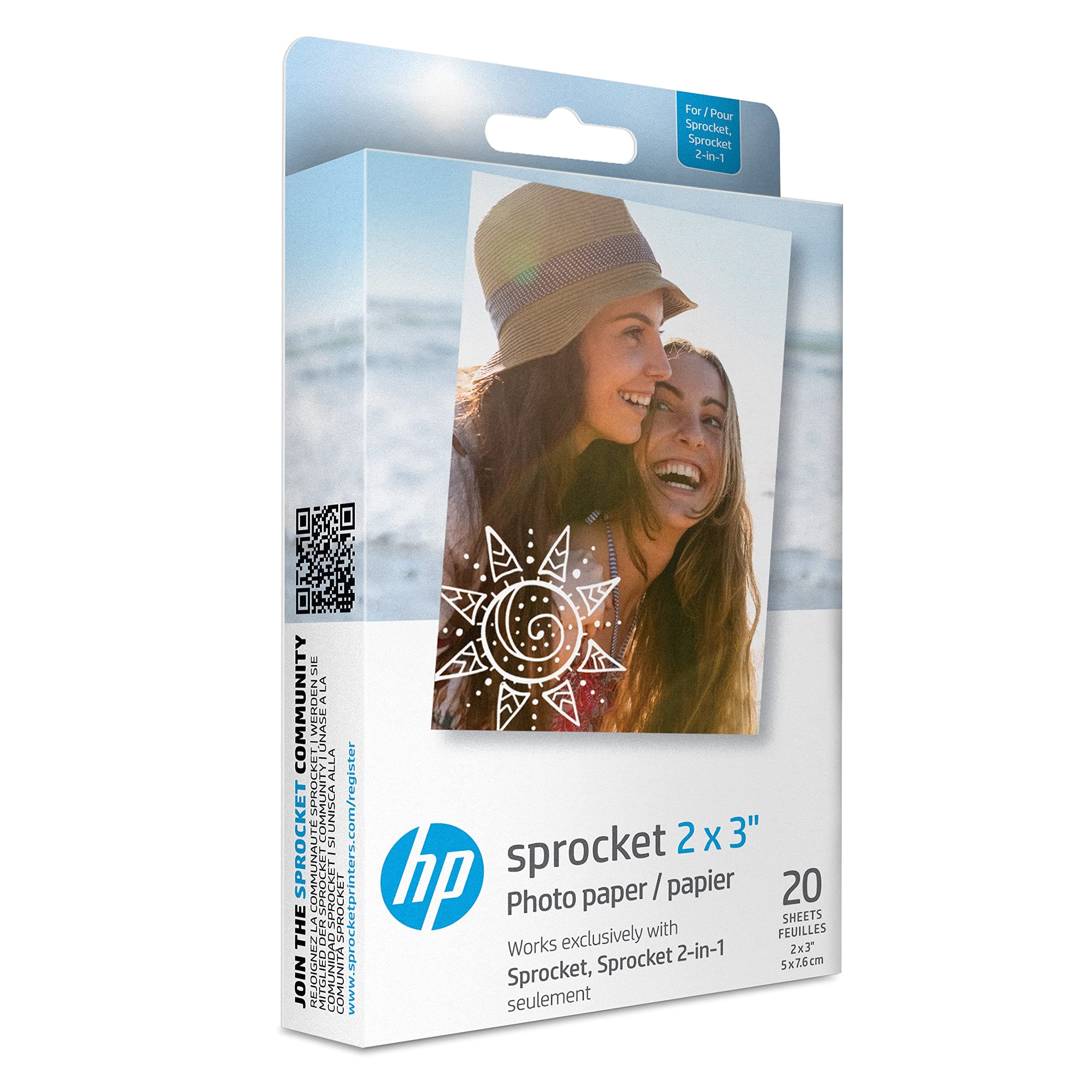HP W4Z13A, 2 x 7.6 cm, ZINK Sticky-Backed Photo Paper, 290 gsm, 20 Sheets