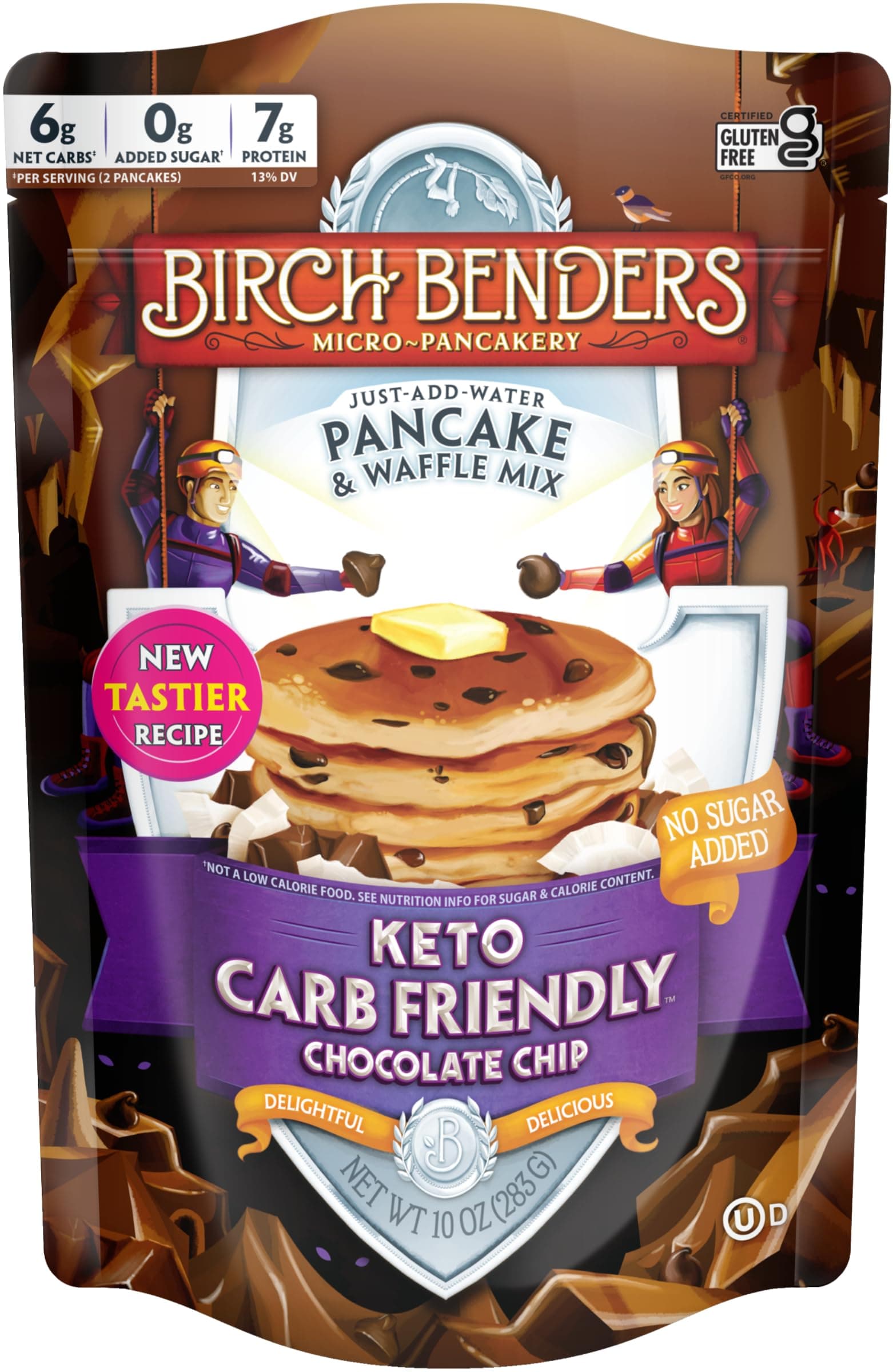 Birch Benders Keto Chocolate Chip Pancake & Waffle Mix, 10 oz Bag