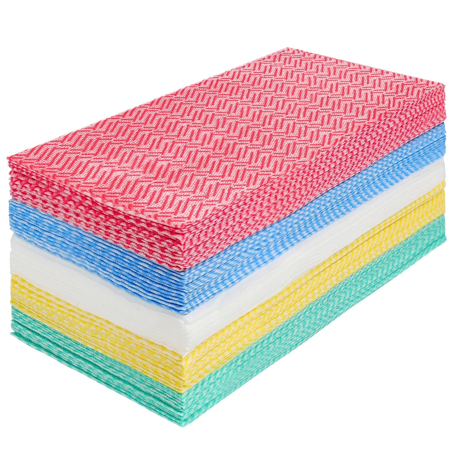 JEBBLAS Reusable Paper Towels - Multipurpose Cloths, Absorbent Kitchen Towels - Disposable Rags, Cleaning Wipes (Multicolour, 60 Pcs)