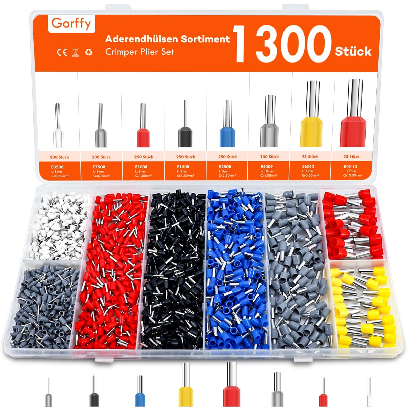 1300 Pcs Ferrules Kit