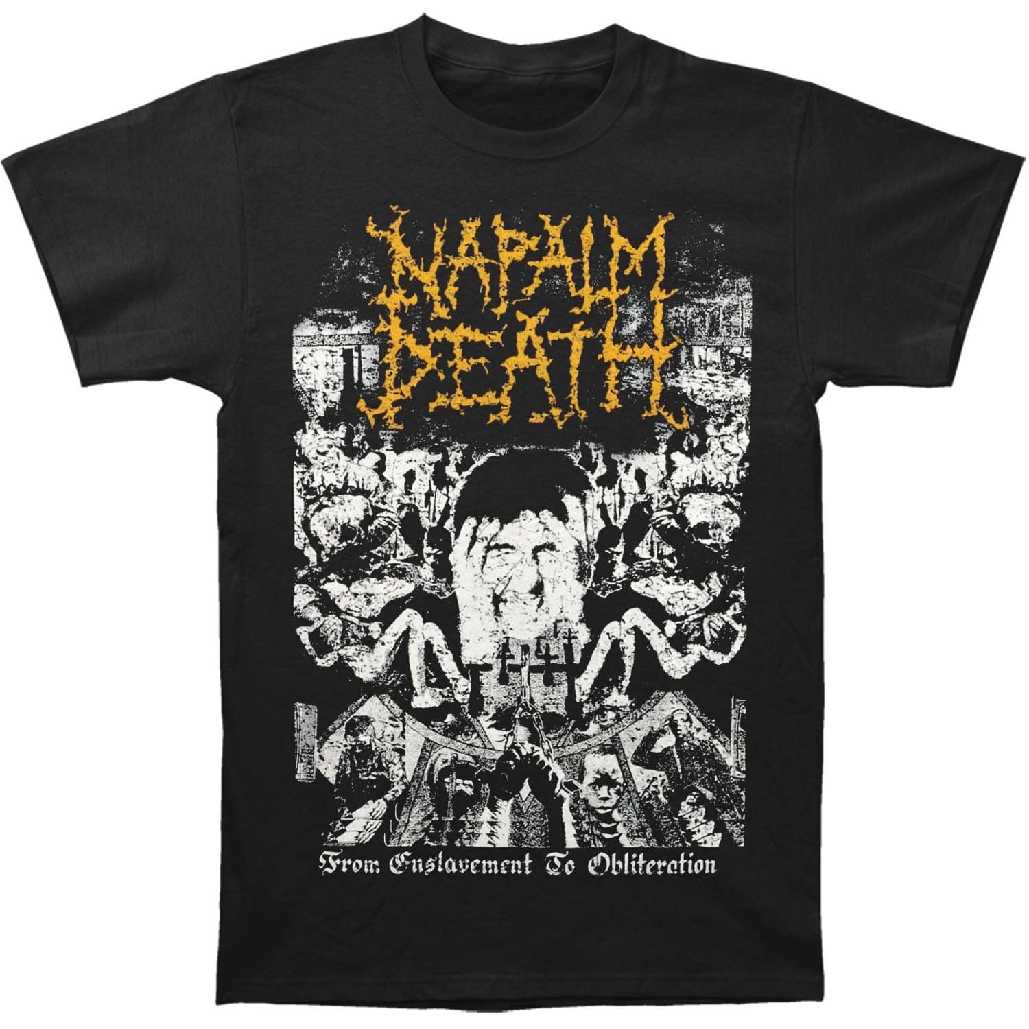 Napalm Death Men's from Enslavement to Obliteration Vintage T-Shirt Black