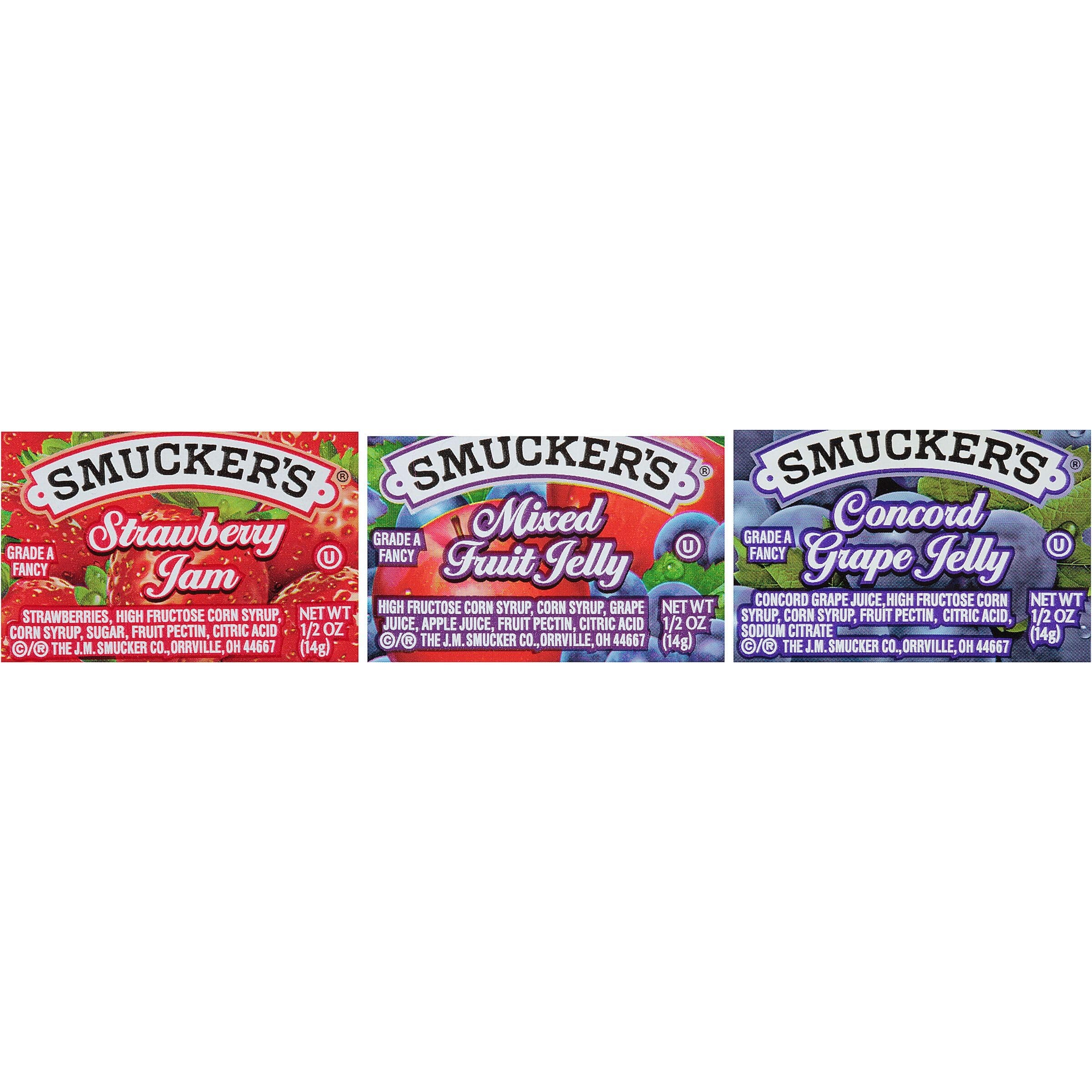 NEW - Smucker's Jam Assortment, Single Serving Packs, 1/2 oz, 200/Carton - 774