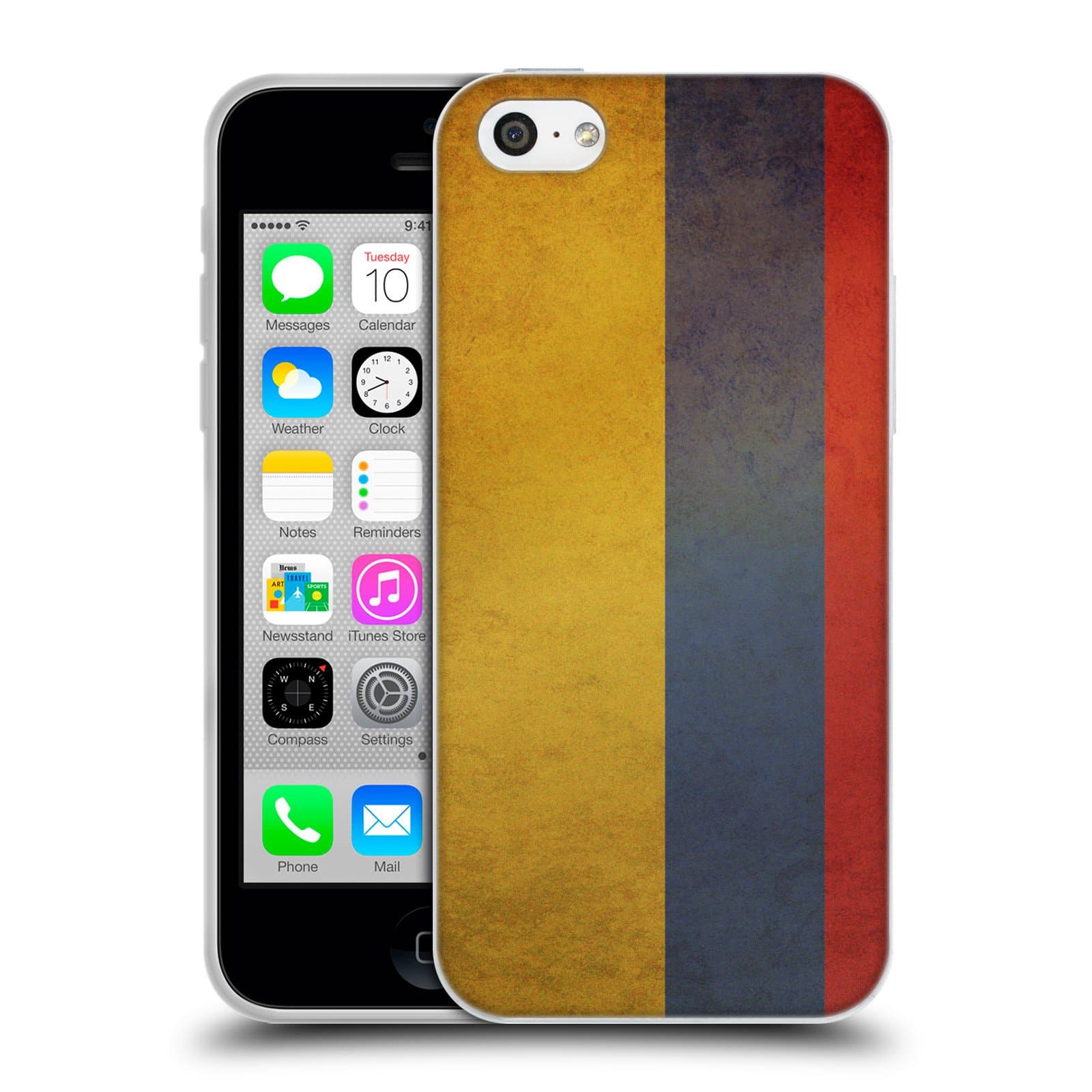 Head Case Designs Colombia Colombian Vintage Flags Soft Gel Back Case Cover for Apple iPhone 5c