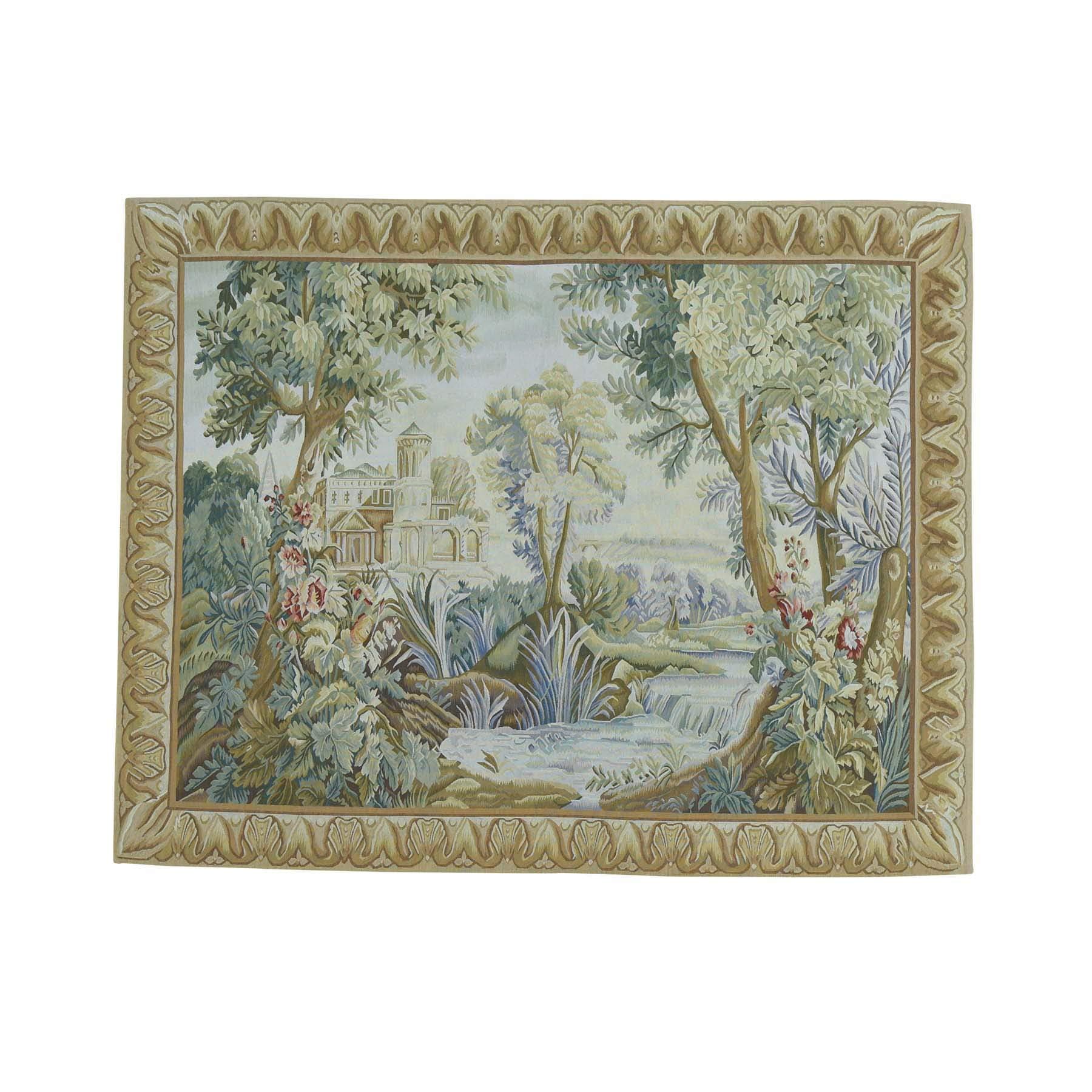 Shahbanu Rugs Hand-Woven Aubusson Tapestry Design Pure Wool Oriental Rug (4'9" x 6')