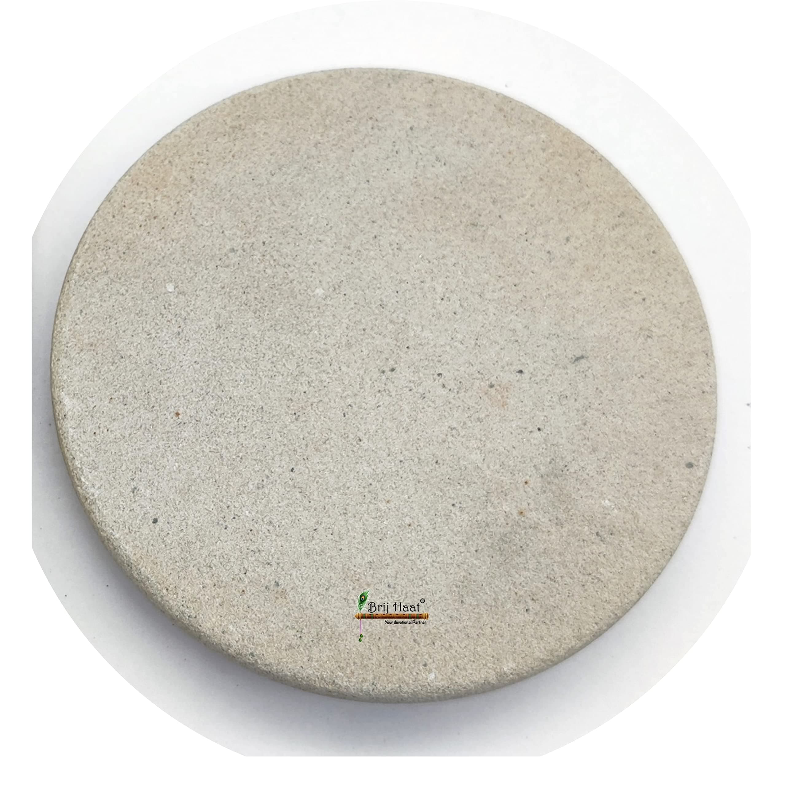 BRIJ HAAT Stone Chandan rubbing chakla Pata for preparing Sandal Wood Paste and Kids ghutti (4 inch)