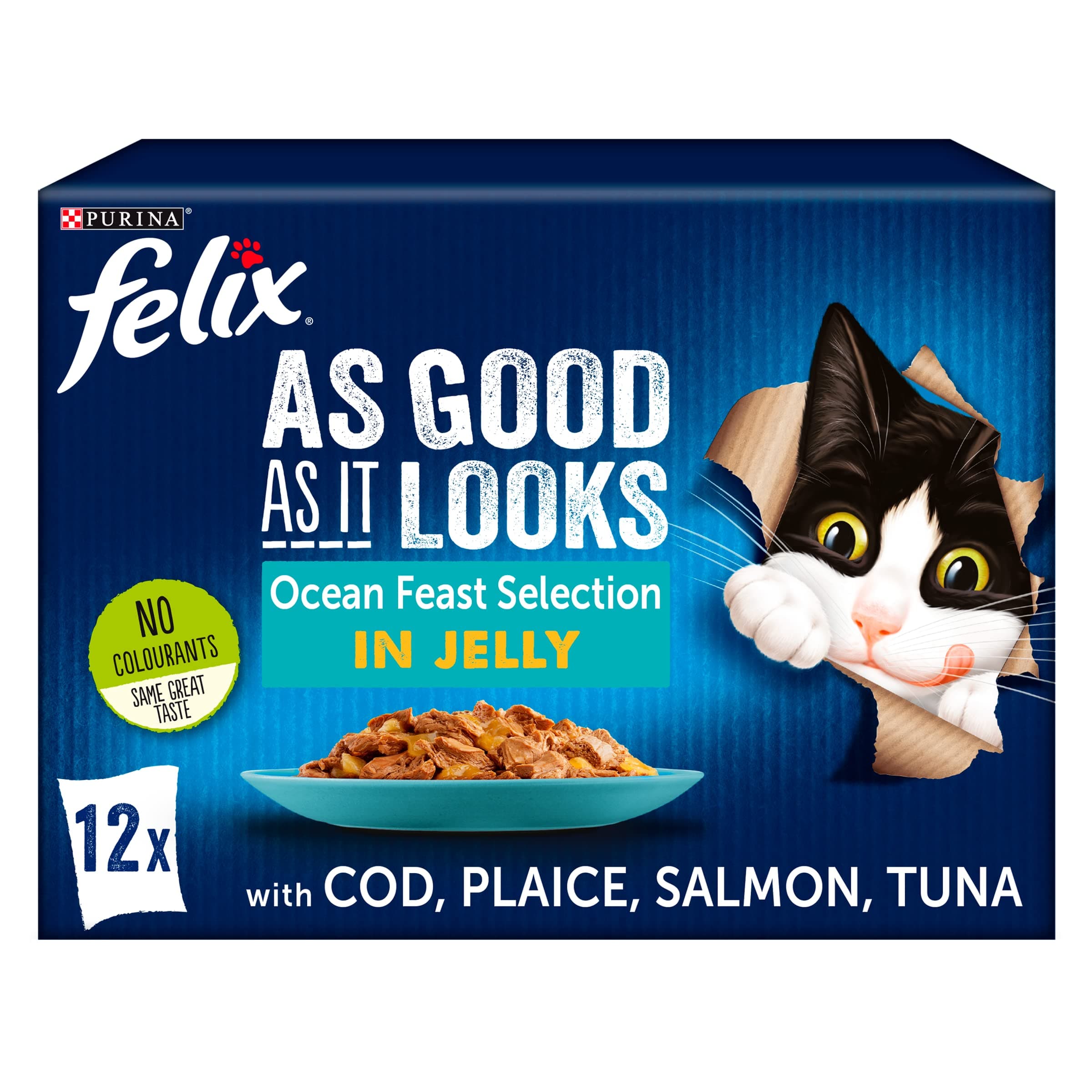 As Good As it Looks Ocean Feasts Wet Cat Food 12x100g (Pack of 4)