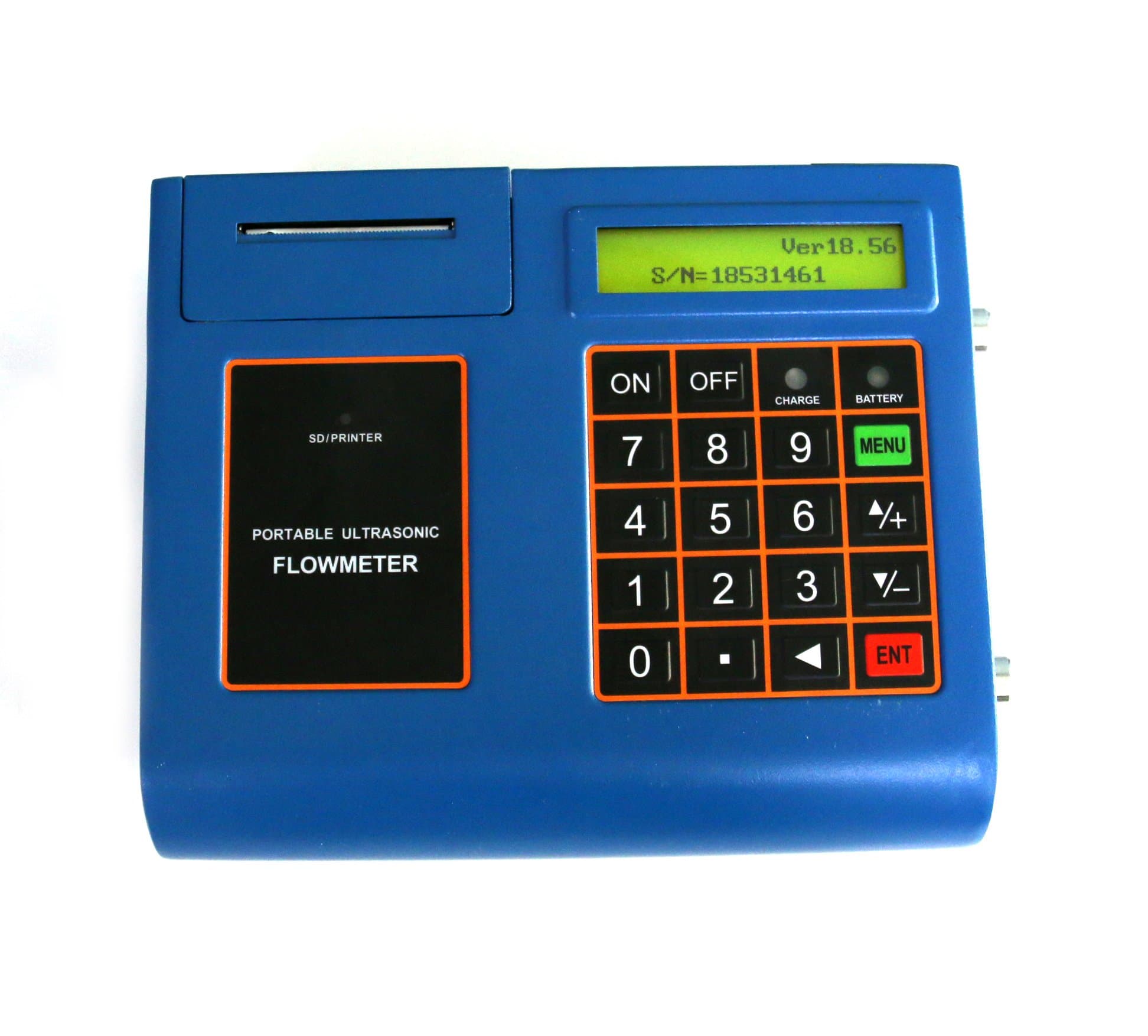 BYQTEC BYQ-200P-TS-2+TM-1+TL-1 Portable Digital Ultrasonic Flow Meter Flowmeters for DN25mm to DN6000mm Pipe Size for Liquids Temp is -30℃ to 90℃ Water Flowmeter for PVC Pipe with Printing Function