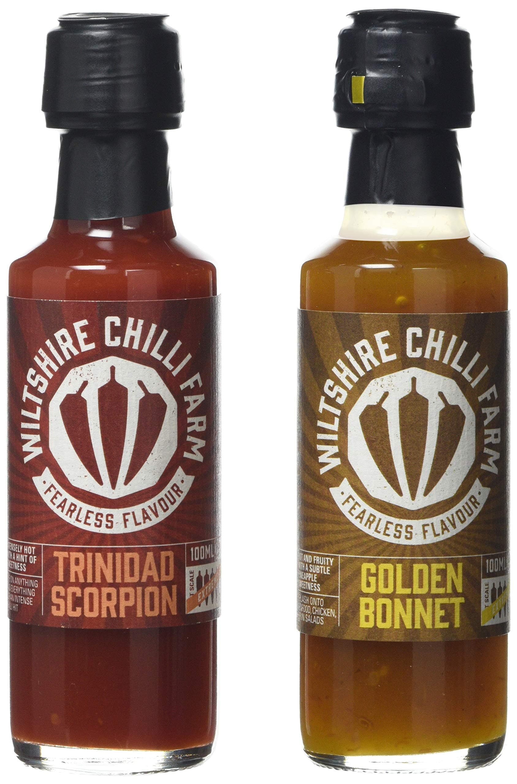 Wiltshire Chilli Farm Golden Bonnet and Trinidad Scorpion Extreme Hot Sauce Set(Pack of 1)