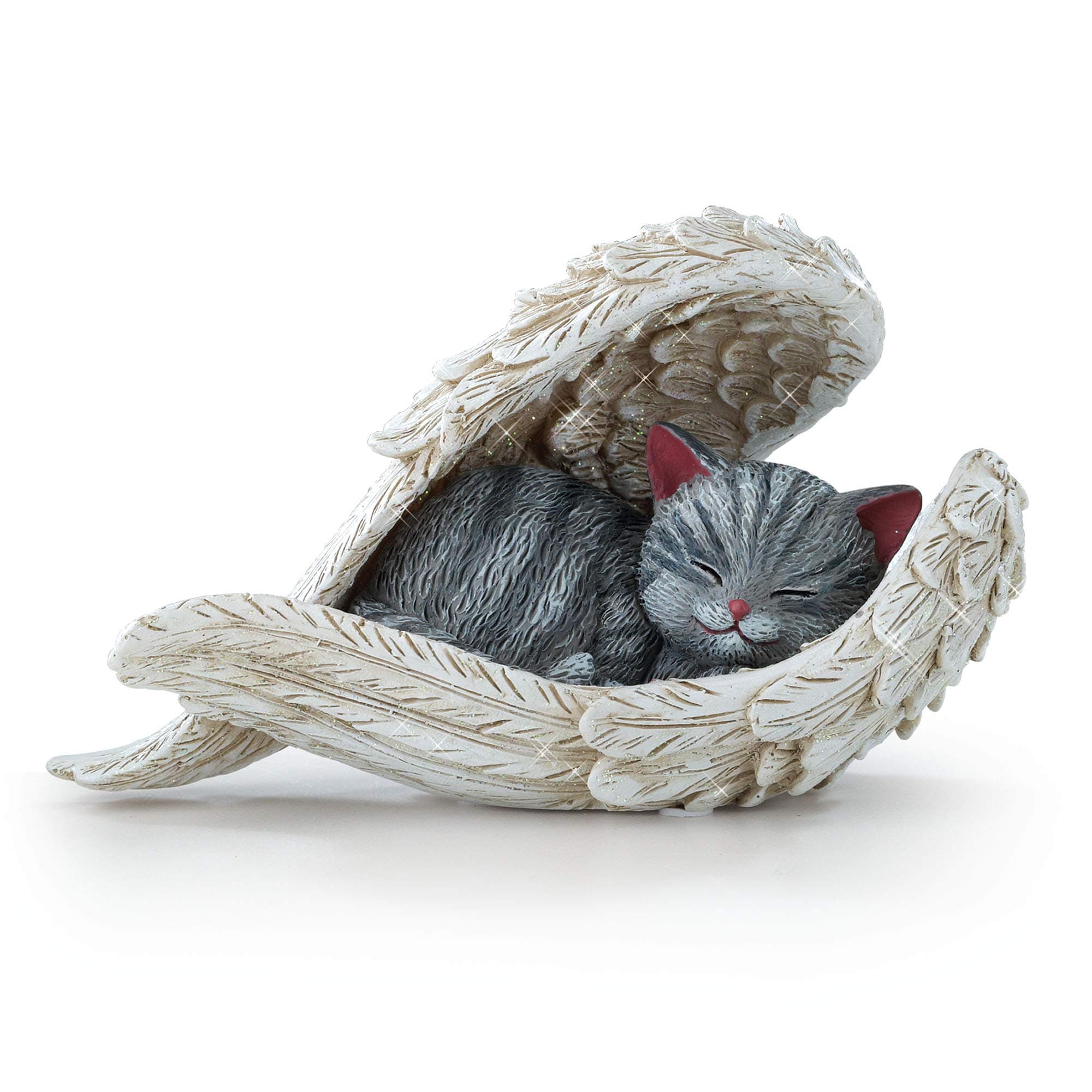 The Bradford Exchange Blake Jensen 'Cats Leave Paw Prints On Our Hearts' Figurine – Handcrafted Blake Jensen Kitten Figurine, Handpainted And Cradled In Glittery Hand-Etched Angel Wings.By