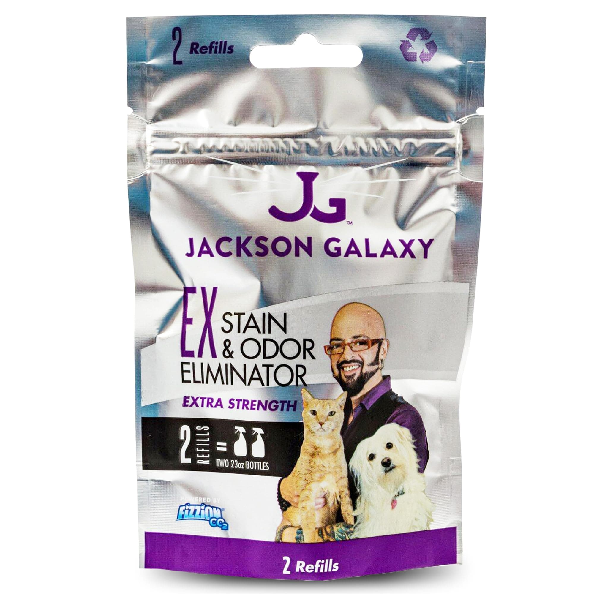 EX Stain & Odor Eliminator - Pet Urine Remover Refill Tablets - Fast Acting & Non-Toxic CO2 Based Cat Pee Cleaner, Refill Tablets for 2 Full Solutions - Made by a Cat Expert