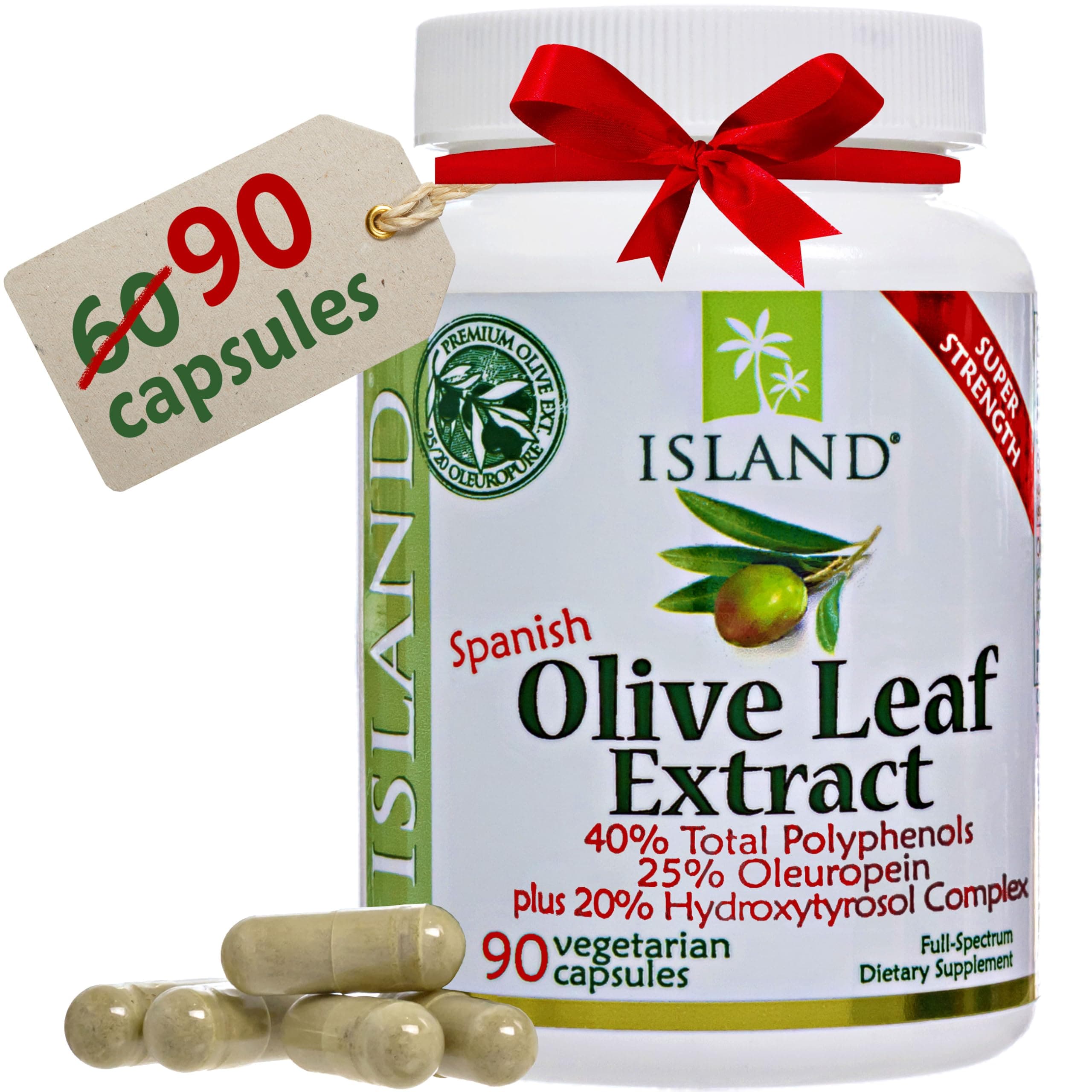 Olive Leaf Extract Capsules – 25% Oleuropein (40% Total Polyphenols), Plus 20% Hydroxytyrosol Complex – 100% Grown & Extracted in Spain (90 Capsules)
