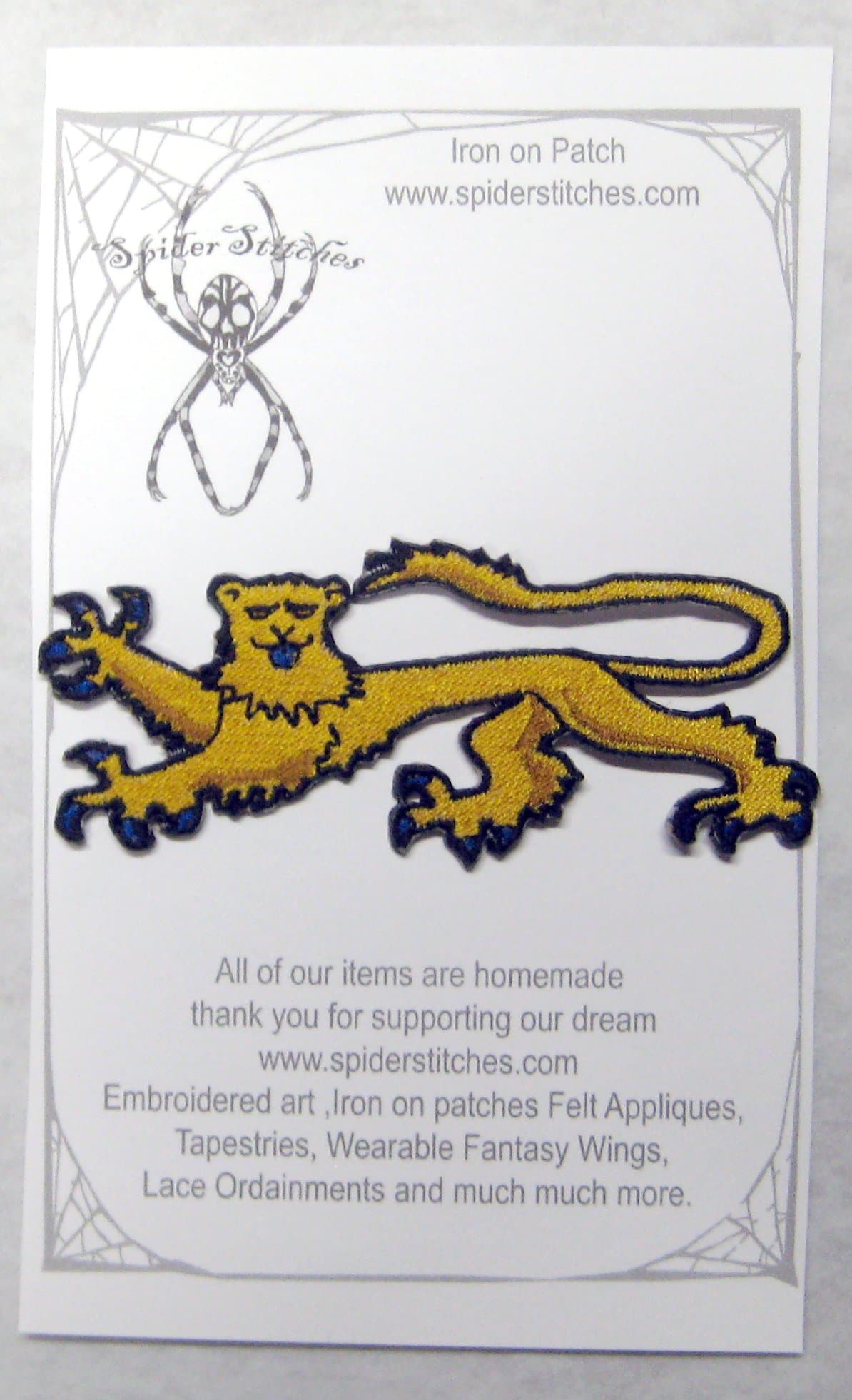 Medieval Renascence Duke of York King Henry Lion Passant Guardan Crest Heraldic Heraldry Iron on Patch