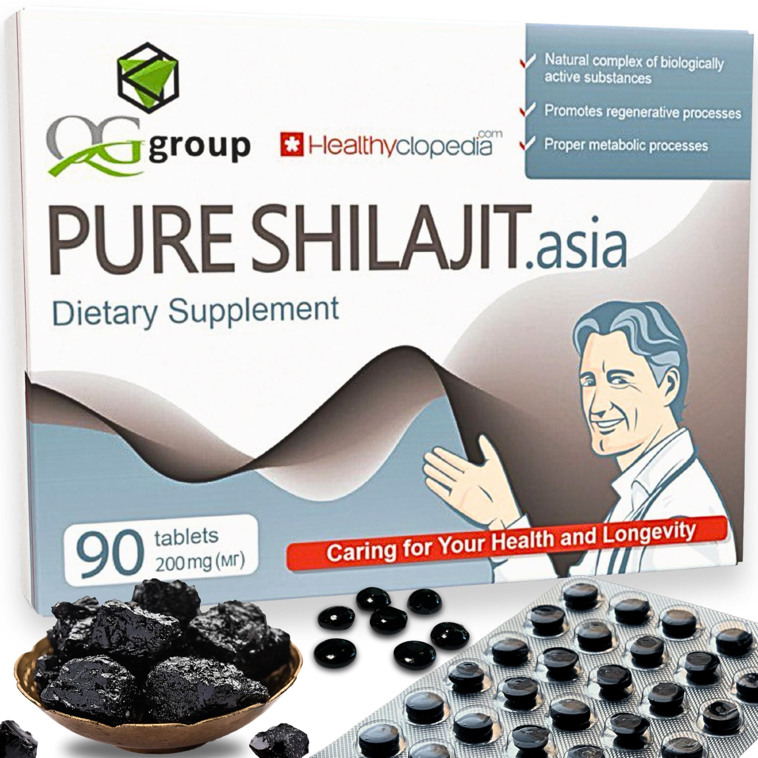 Natural Pure Shilajit Tablets Analog Raw Resin Mumiyo Dry Drops 90 Tablets - 200mg 100% Himalayan Supplement with 85+ Trace Minerals for Energy & Metabolism, Immune Support - Ideal for Men & Women
