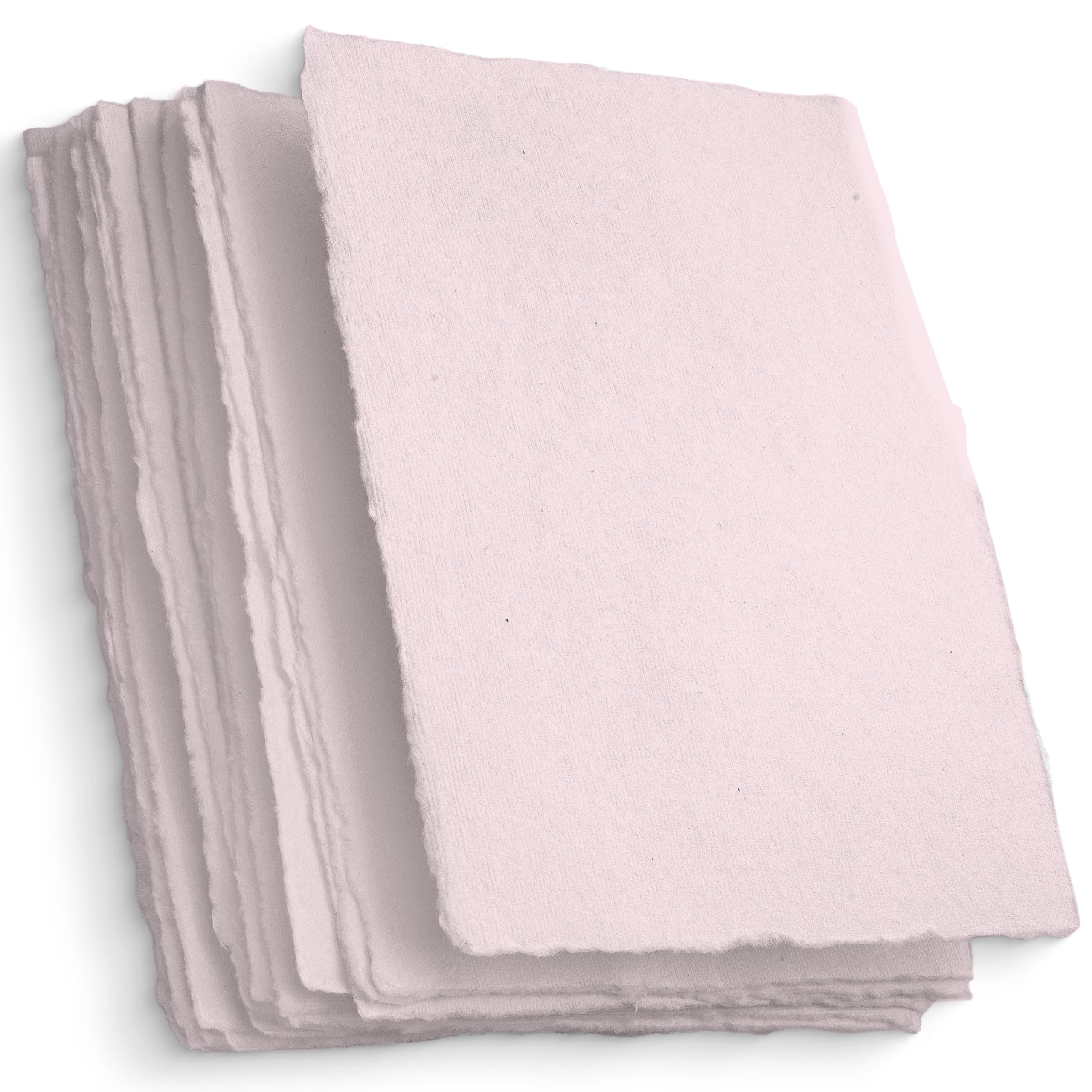 Wanderings Thick Handmade Deckled Edge Cotton Paper - Cold Pressed Texture - Paint, Watercolor, Drawing, Writing, Cards, Invitations, Menus, Save the Date, Arts and Crafts, 25 Pack Green 300gsm, 4x6