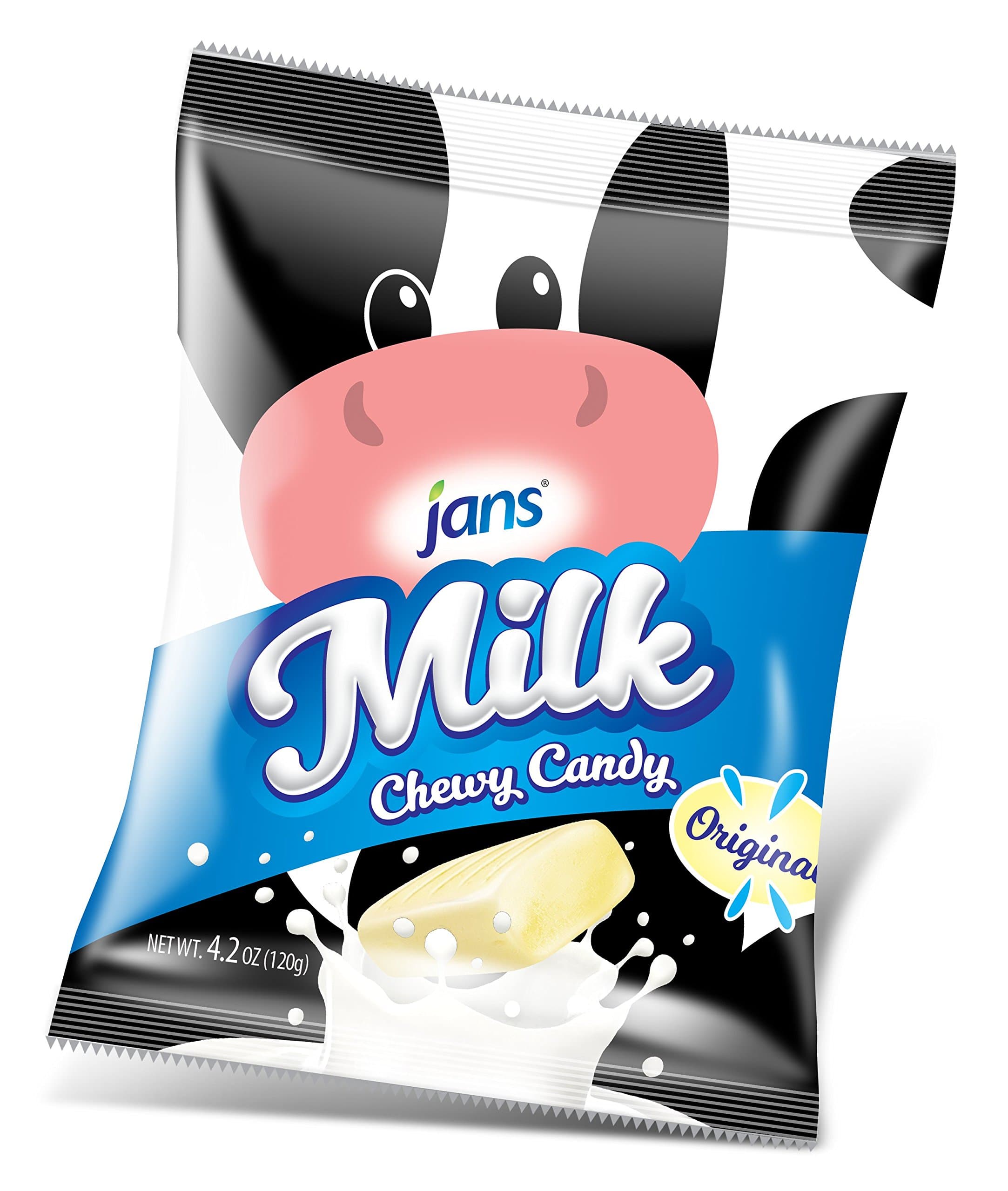 Milk Chewy Candy Original Milk Flavor | Chewy and Non-Sticky Candy | Cholesterol-Free | Fat-Free | Low-Calories | Irresistible Treat for Kids and Adults 4.20 oz per bag (Pack of 1)