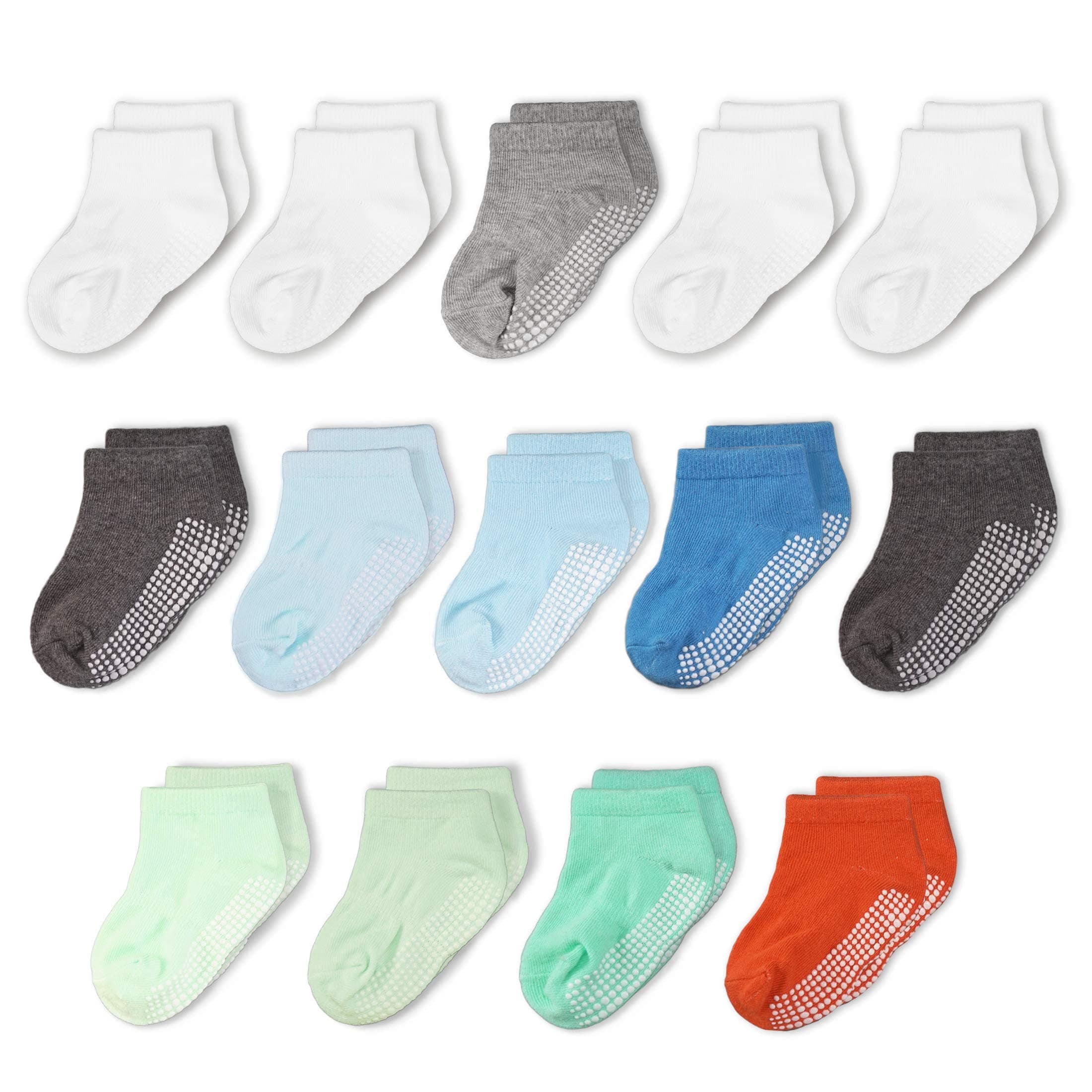 Non-Slip Socks with Grippers - Ankle Style for Little Girls and Boys, Infants, Toddlers, Children