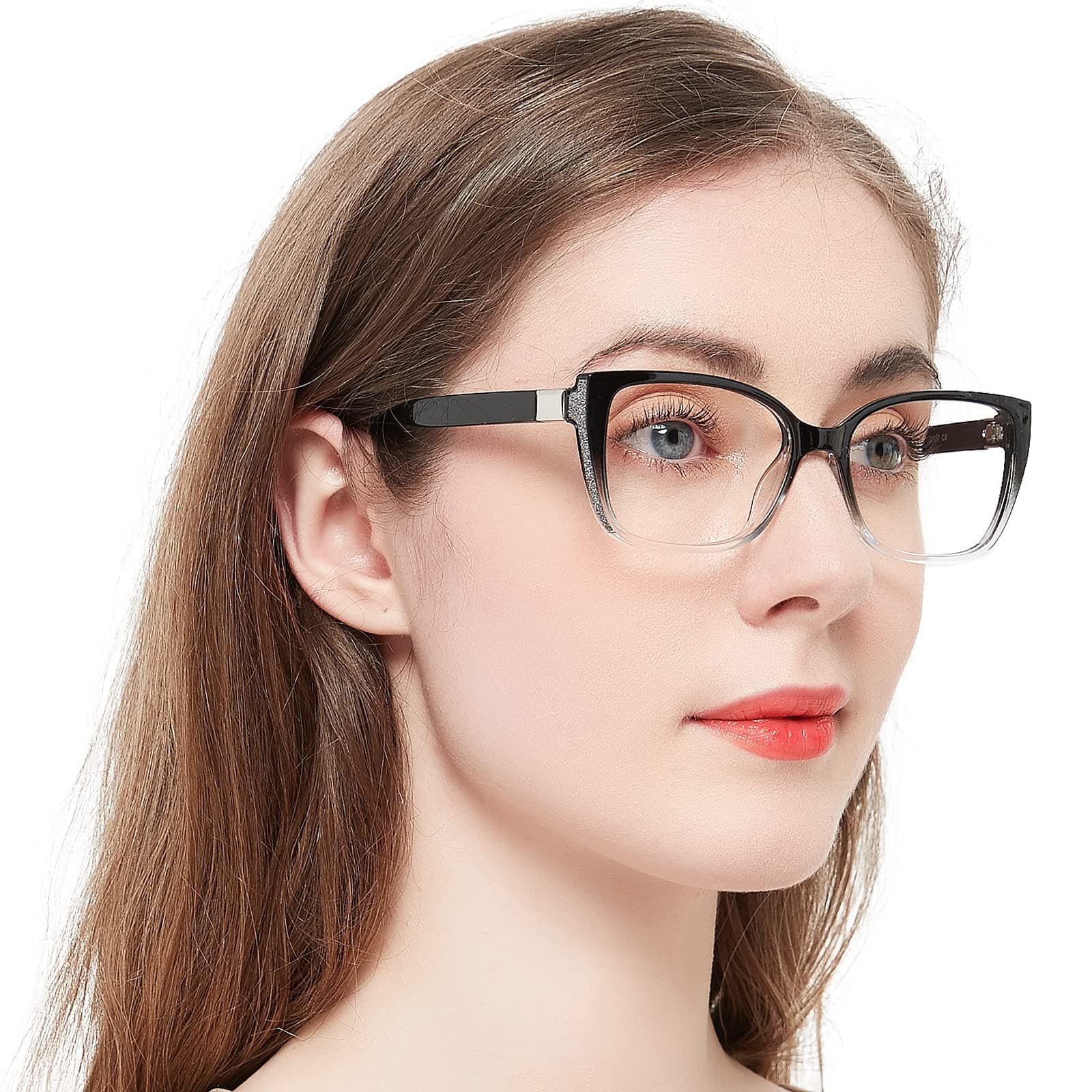OCCI CHIARI Big Reading Glasses Women Stylish Square Reader 1.0 1.5 2.0 2.5 3.0 3.5 4.0 5.0 6.0(100+ Black/clean)