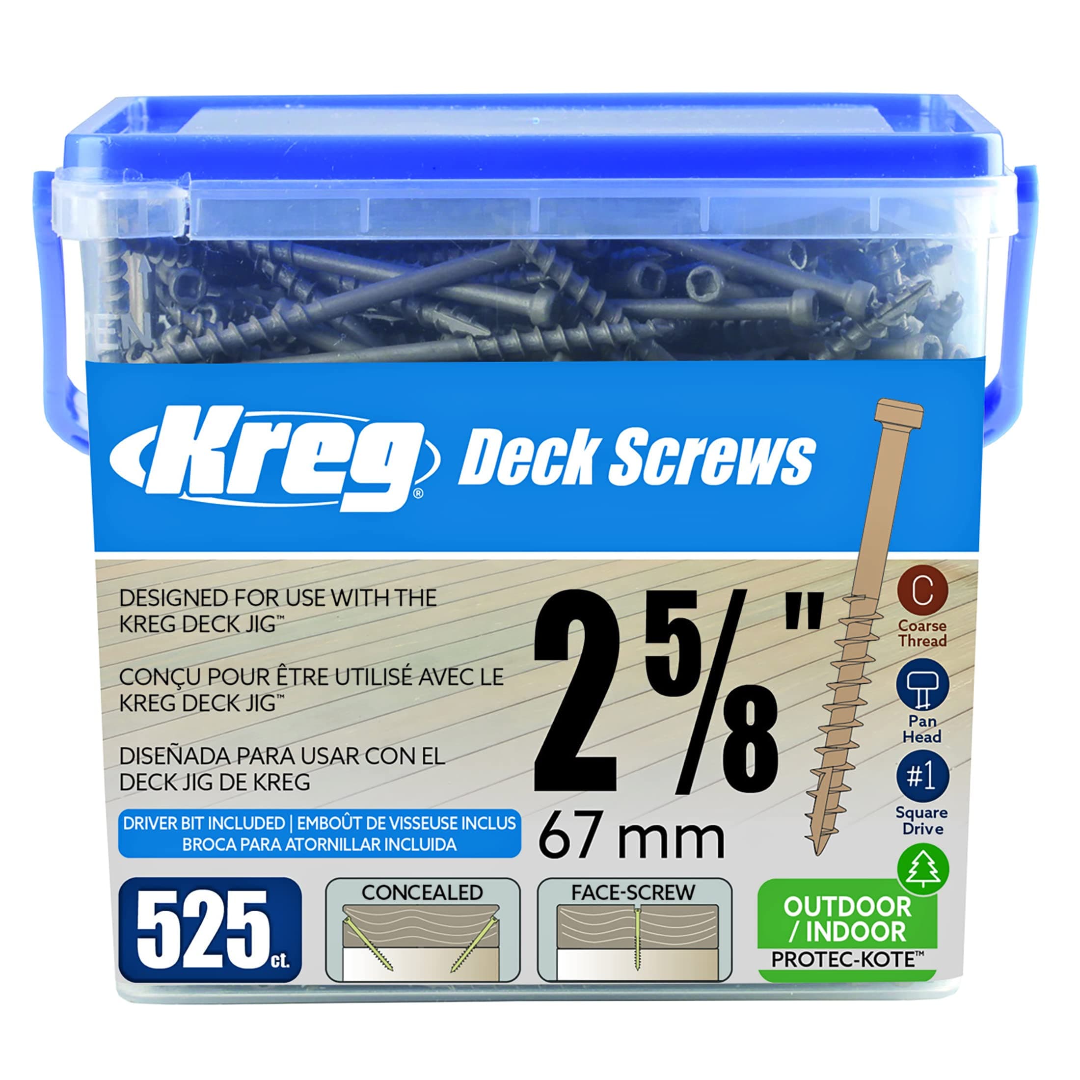 Kreg Tool Company Sdk-C262W-525 2-5/8-Inch 525 Ct Protec-Kote Deck Screw