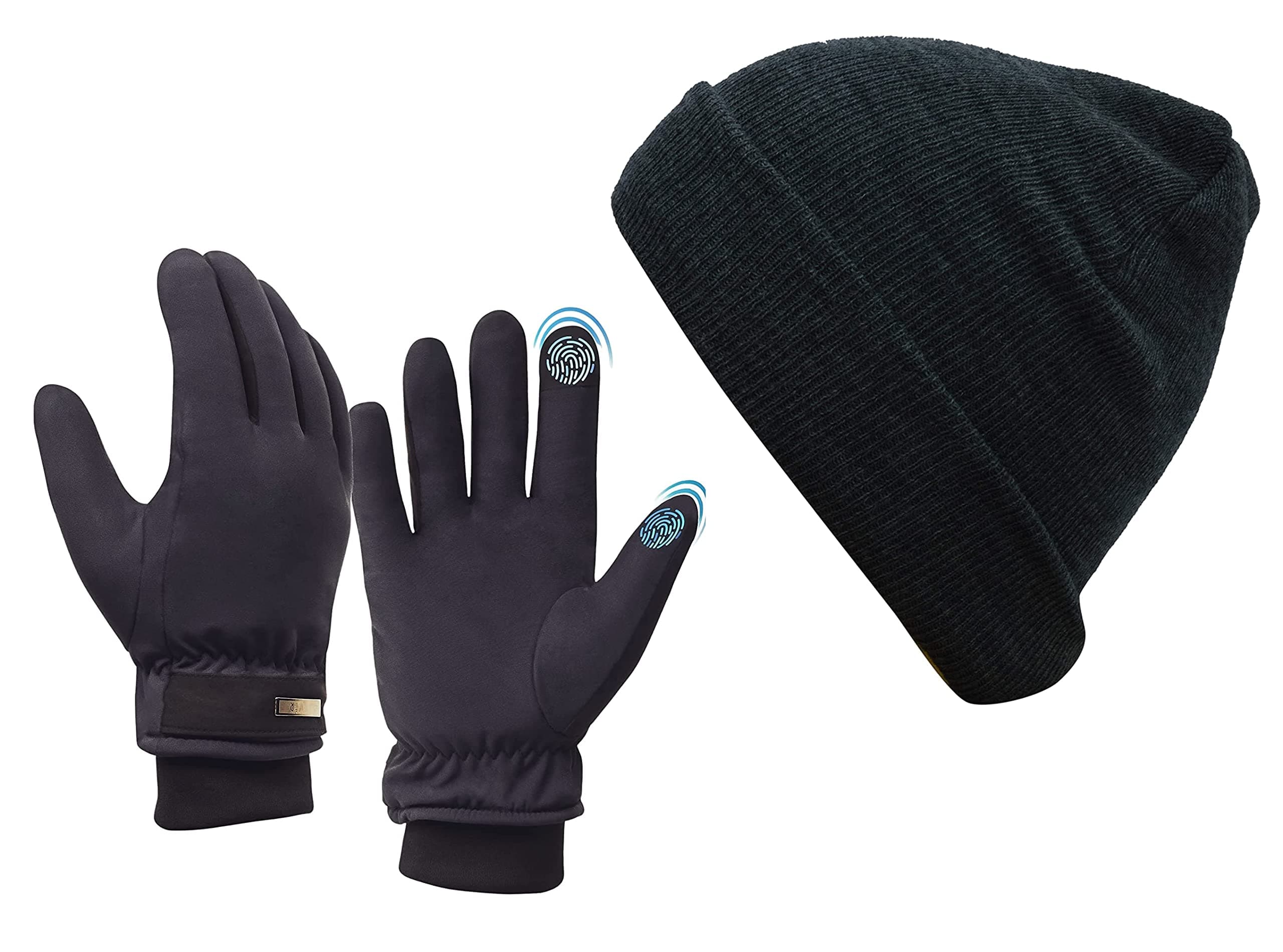 - Combo Of Men's and Women's Woolen Skull Cap + Waterproof Teslon Gloves, Winter Gloves,Snow gloves for minus degrees, Mens gloves & Womens gloves