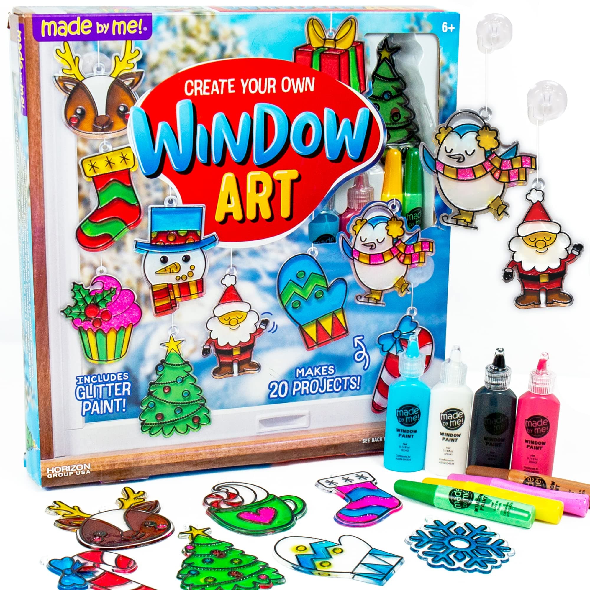 Made By Me Create Your Own Holiday Window Art - Winter-Themed Suncatcher & Window Clings - DIY Suncatcher for Kids Ages 6 and Up