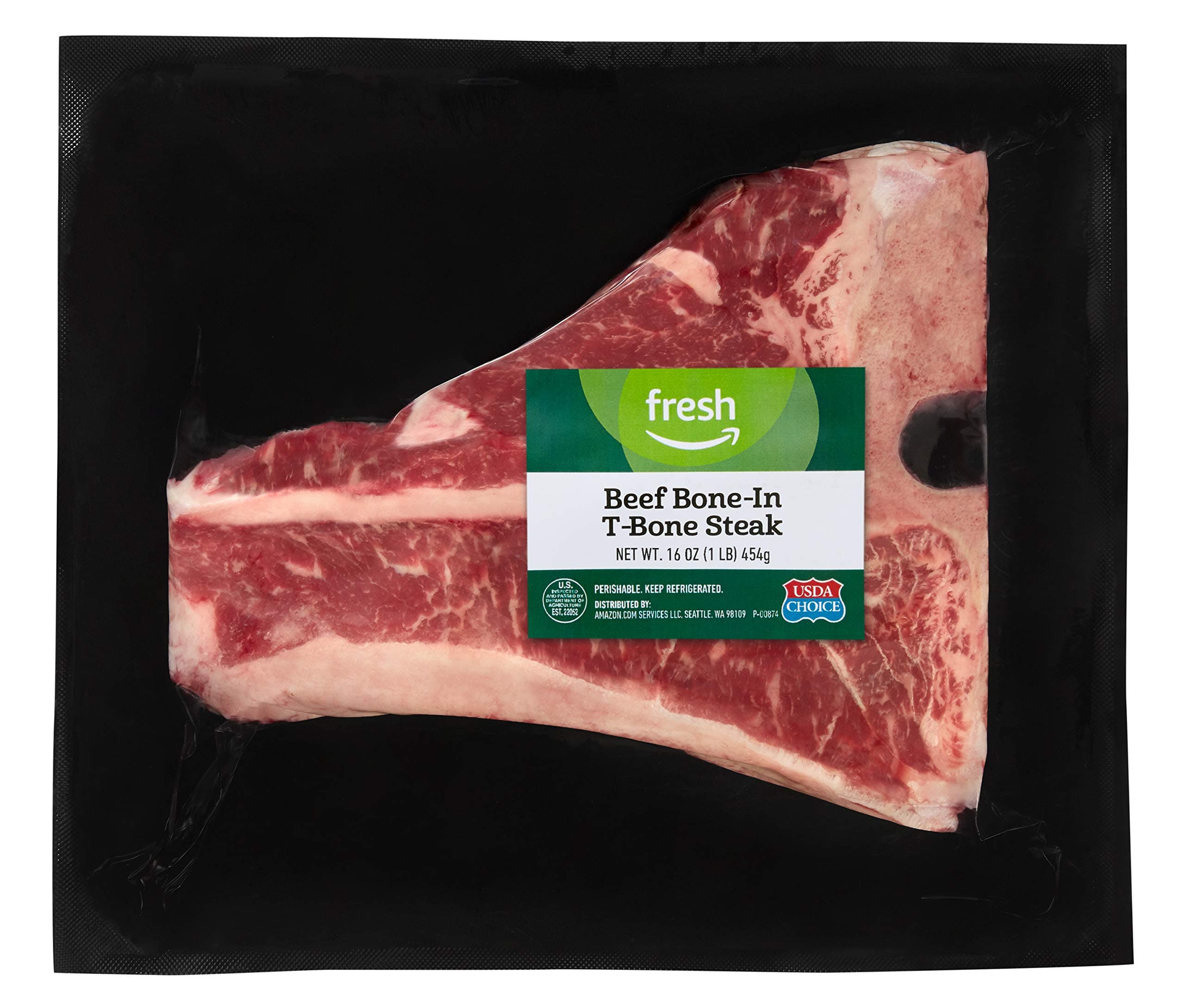 Fresh Brand – Beef Bone-In T-Bone Steak, 1 lb