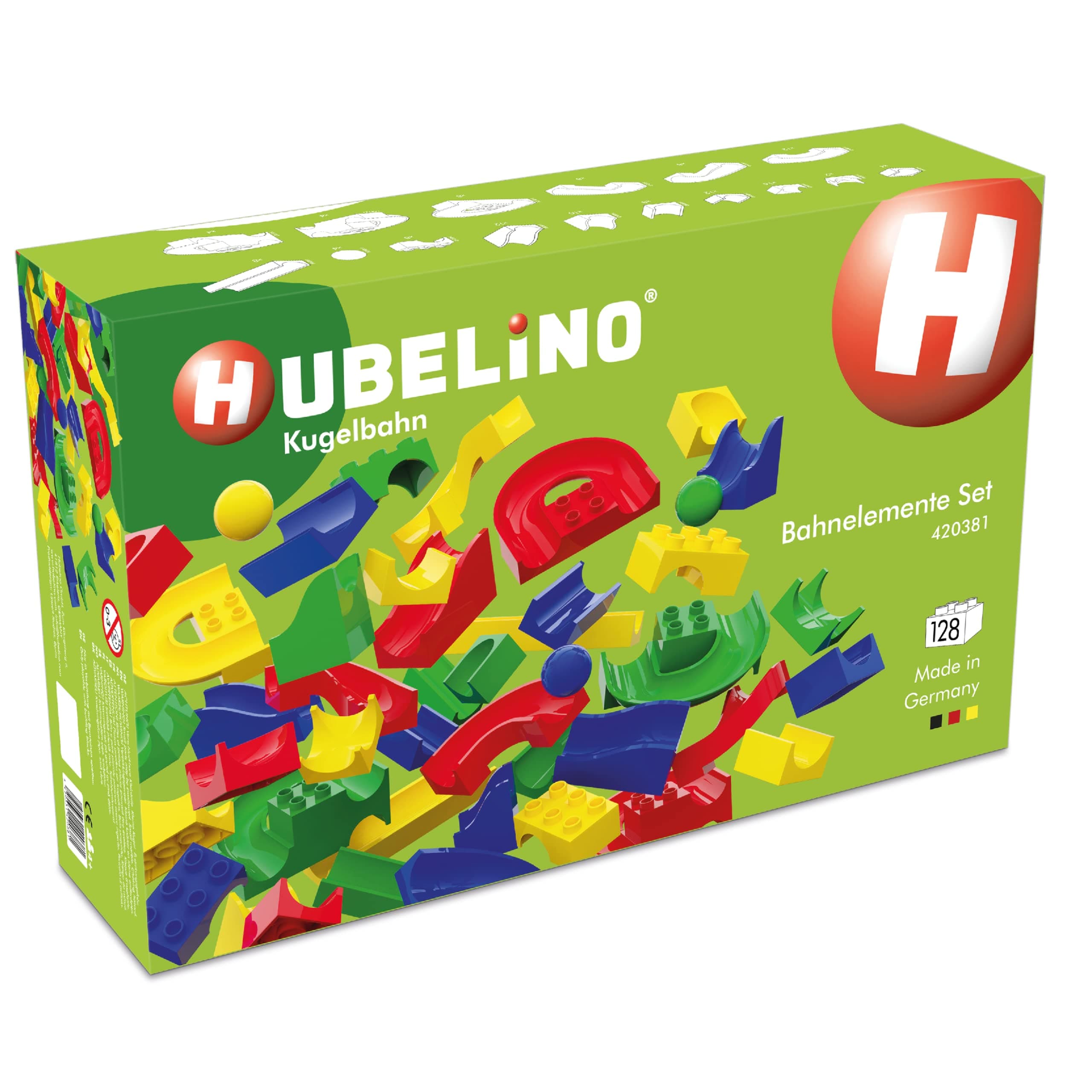 Hubelino 420381 Run Element Expansion set- 128 pieces- Compatible with Popular Building Block Systems- for Ages 4 and Up (Made in Germany)