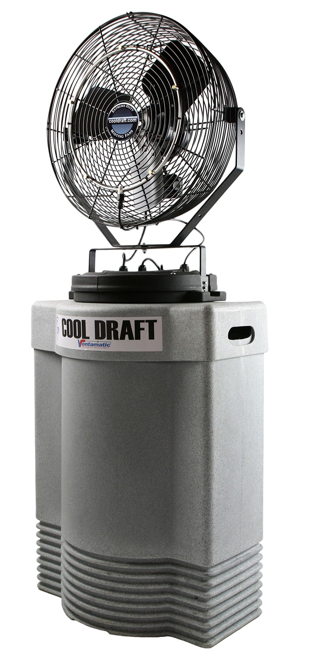 Cool Draft CDMP1840GRY Mid-Pressure 180 PSI 22-Inch Diameter 4-Position 3-Speed Misting Fan