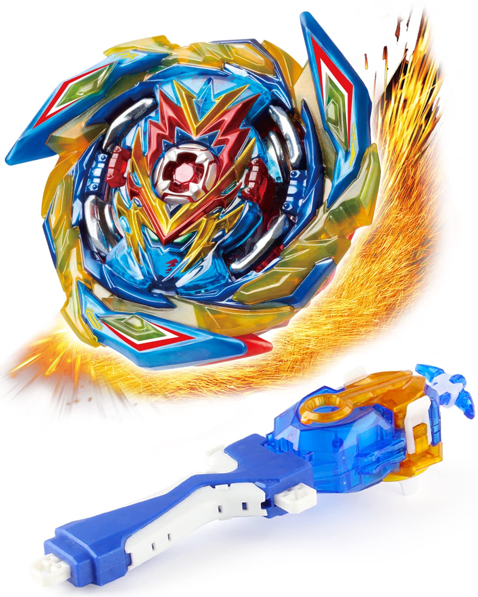Bey Battling Tops Burst SuperKing Booster Brave Valkyrie with Bey Launcher and Grip Battle Game Set Right Spin DB Layer System Gyro Toys Set Gifts for Kids Children Boys