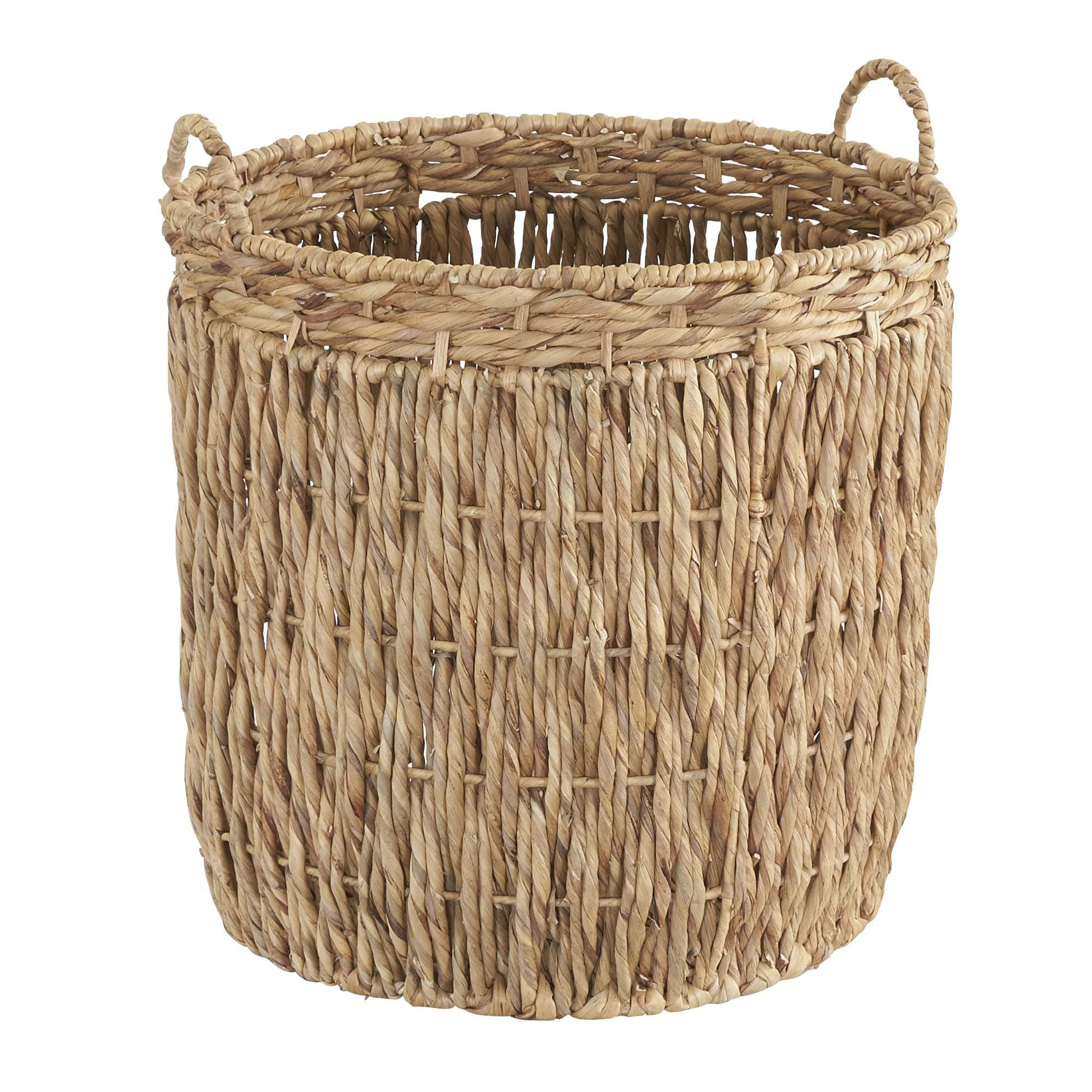 Household Essentials Brown Tall Round Wicker Storage Basket