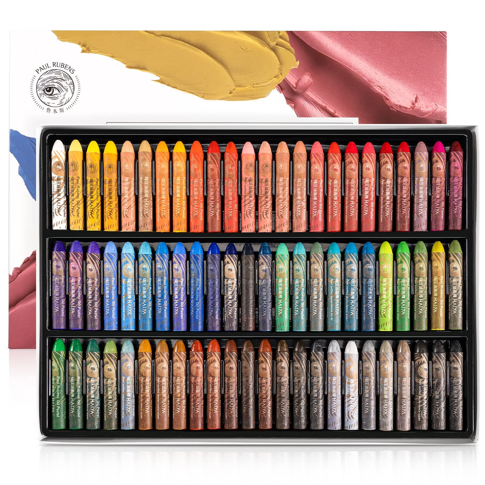Paul Rubens Artists and Professionals Healthy Soft Oil Pastel for Sketch Painting Oil Coloring Oil Pastel 72 Colors