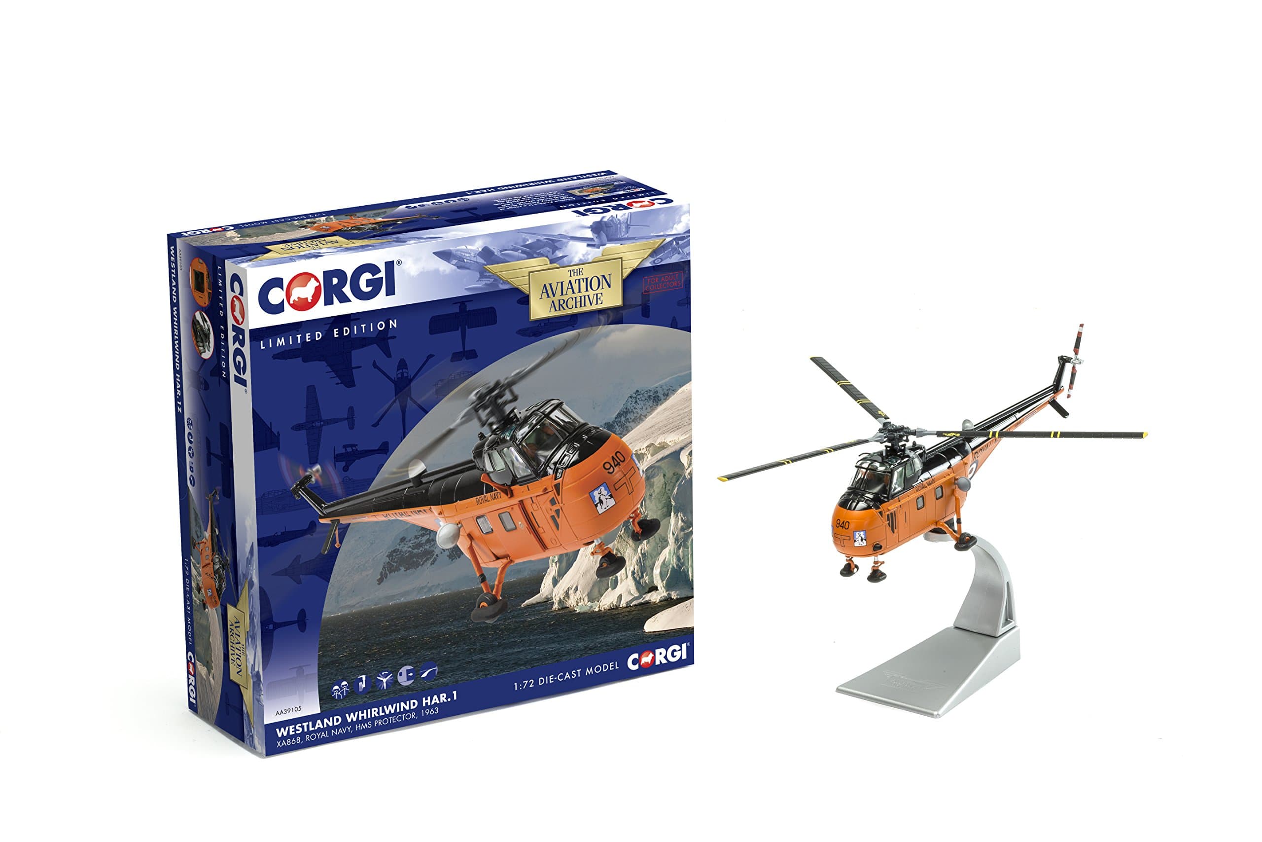 Corgi AA39105 "Westland Whirlwind XA868 Falkland Islands/HMS Protector 1963" Die-Cast Model