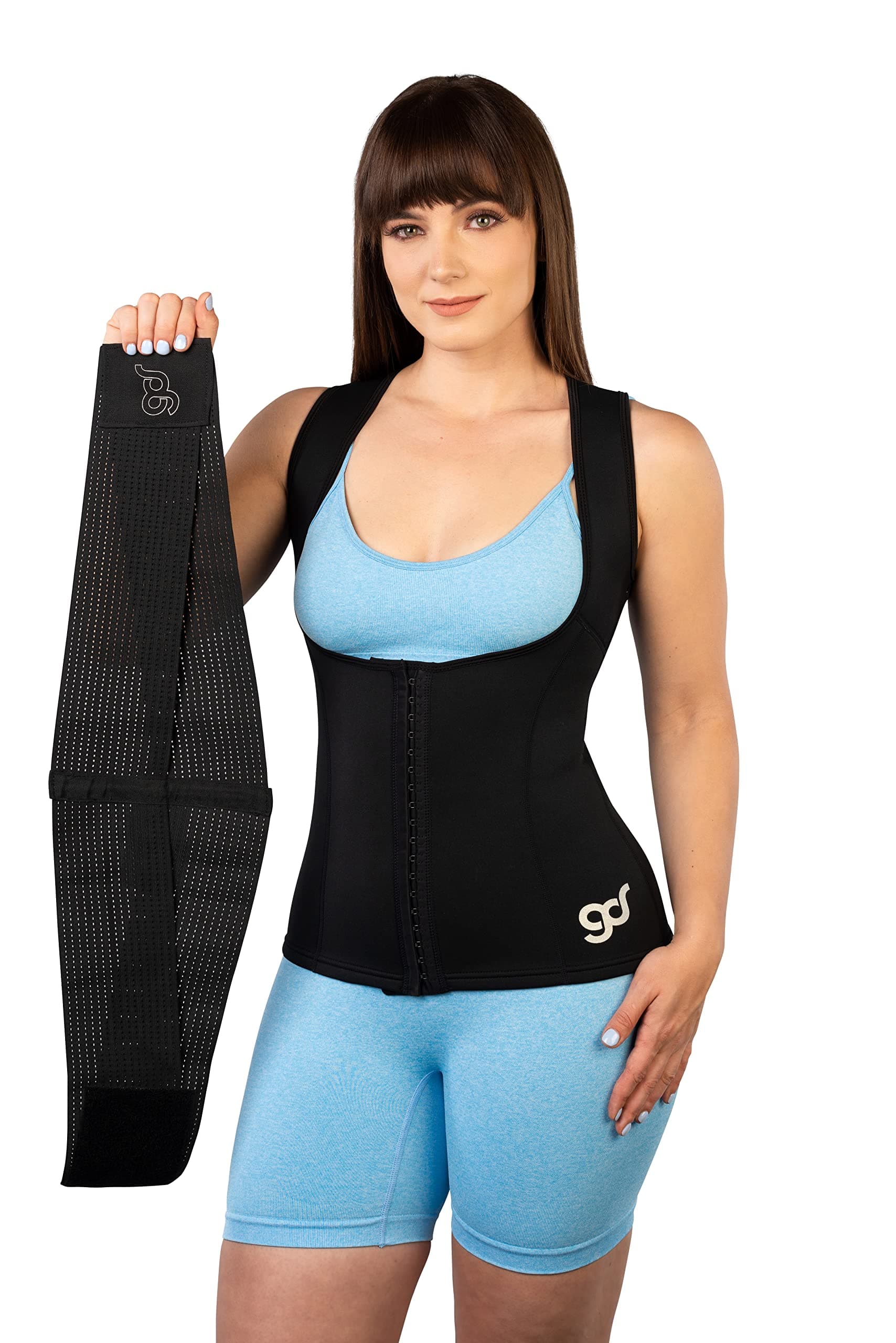 GOOD DOSE Waist Trainer Sauna Vest, Compression Stomach Belt, Lower Belly Wrap Shaper, Women's Plus Size