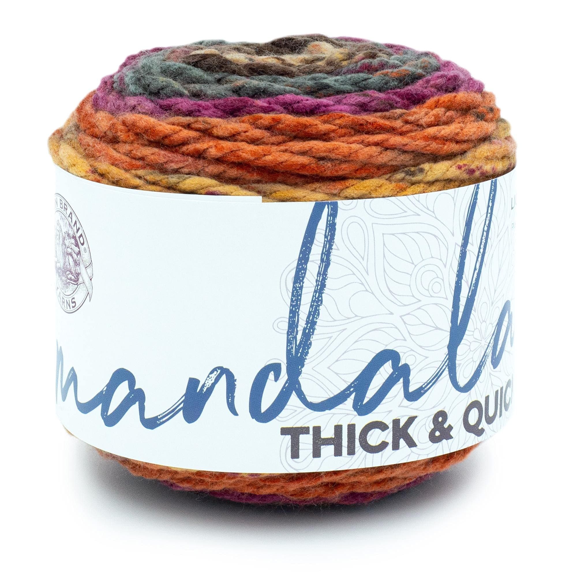 Lion Brand Yarn (1 Skein) Mandala Thick & Quick Bulky Yarn, Pocket Watch