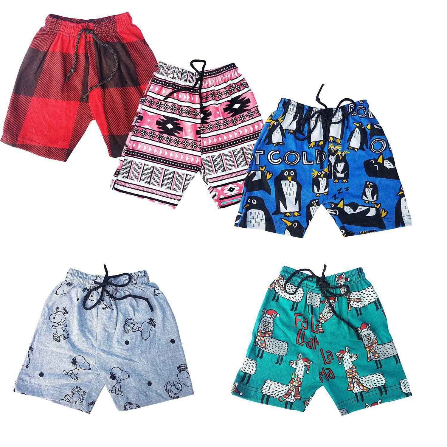 Jonny Baby Boy's and Baby Girl's Soft Cotton Printed Half Pants Combo Pack (Multicolour, 1-2 Years)