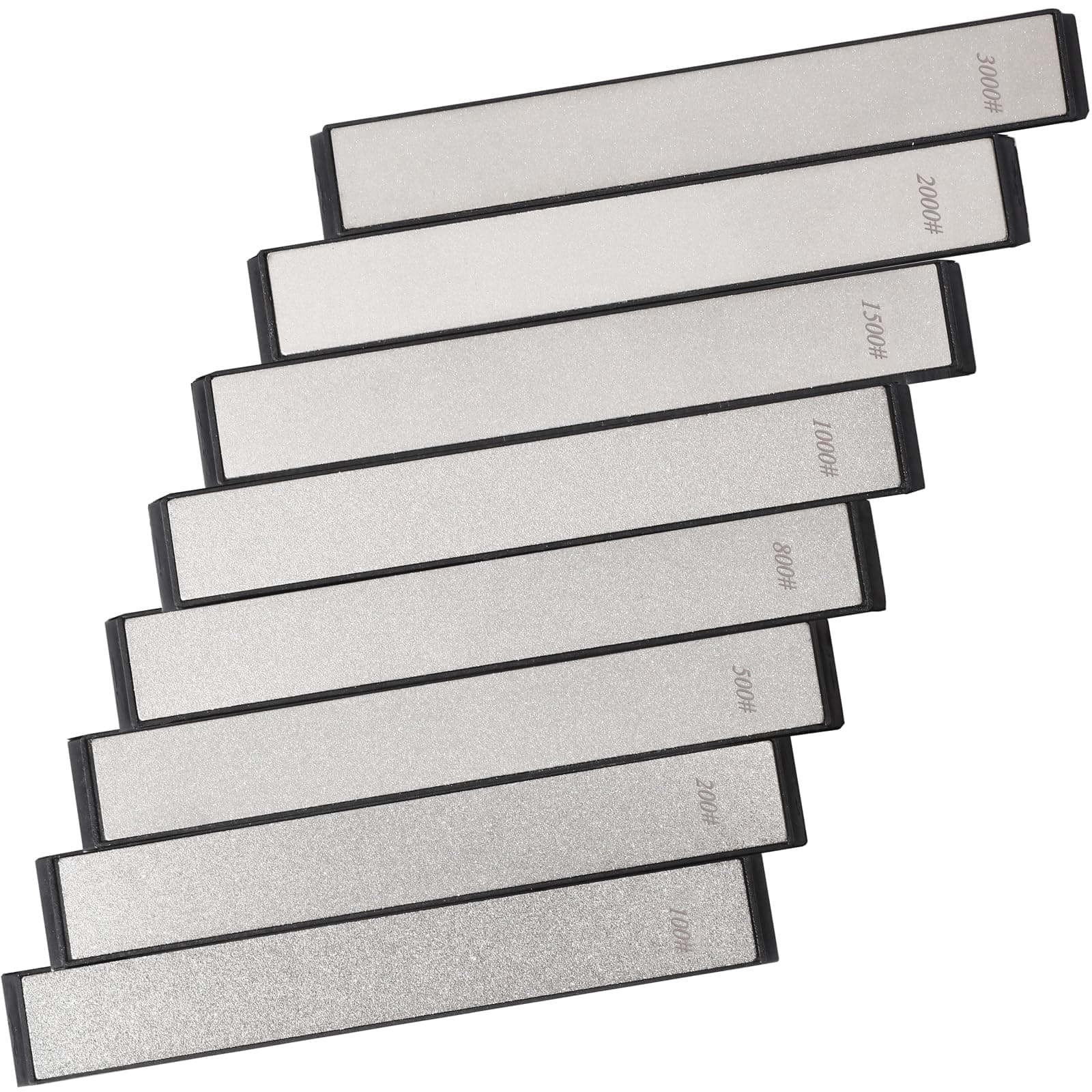 RUIXIN PRO 8pcs Diamond Knife Sharpening Stone for RUIXIN PRO RX-008 RX-009 Knife Sharpener Fixed Angle Kit Professional Whetstone Set with Base: 100/200/500/800/1000/1500/2000/3000 Grit