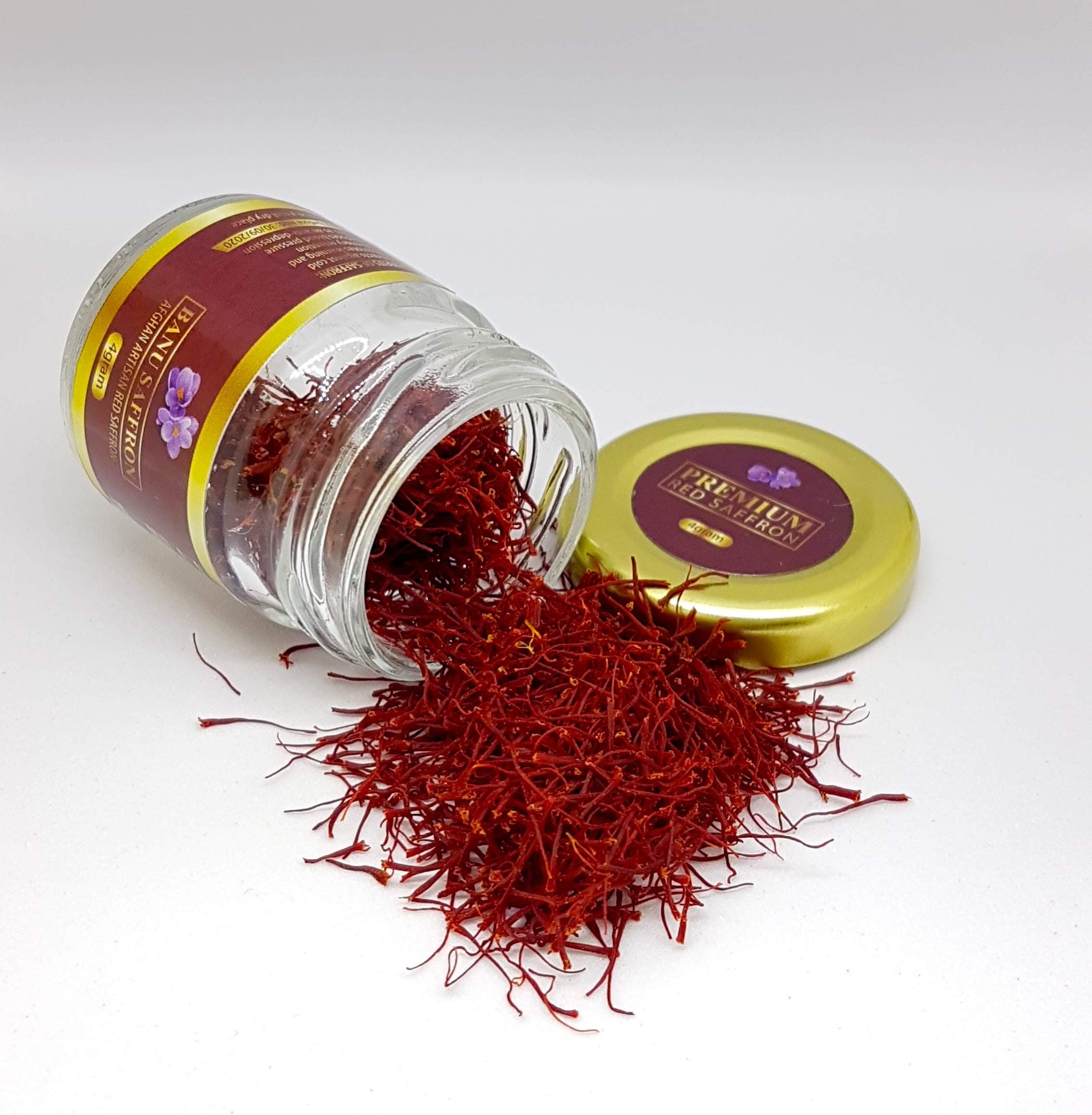 banu saffron Organic - Award Winning all Red Certified Organic Threads - 2 Gram (0.07 Ounce)