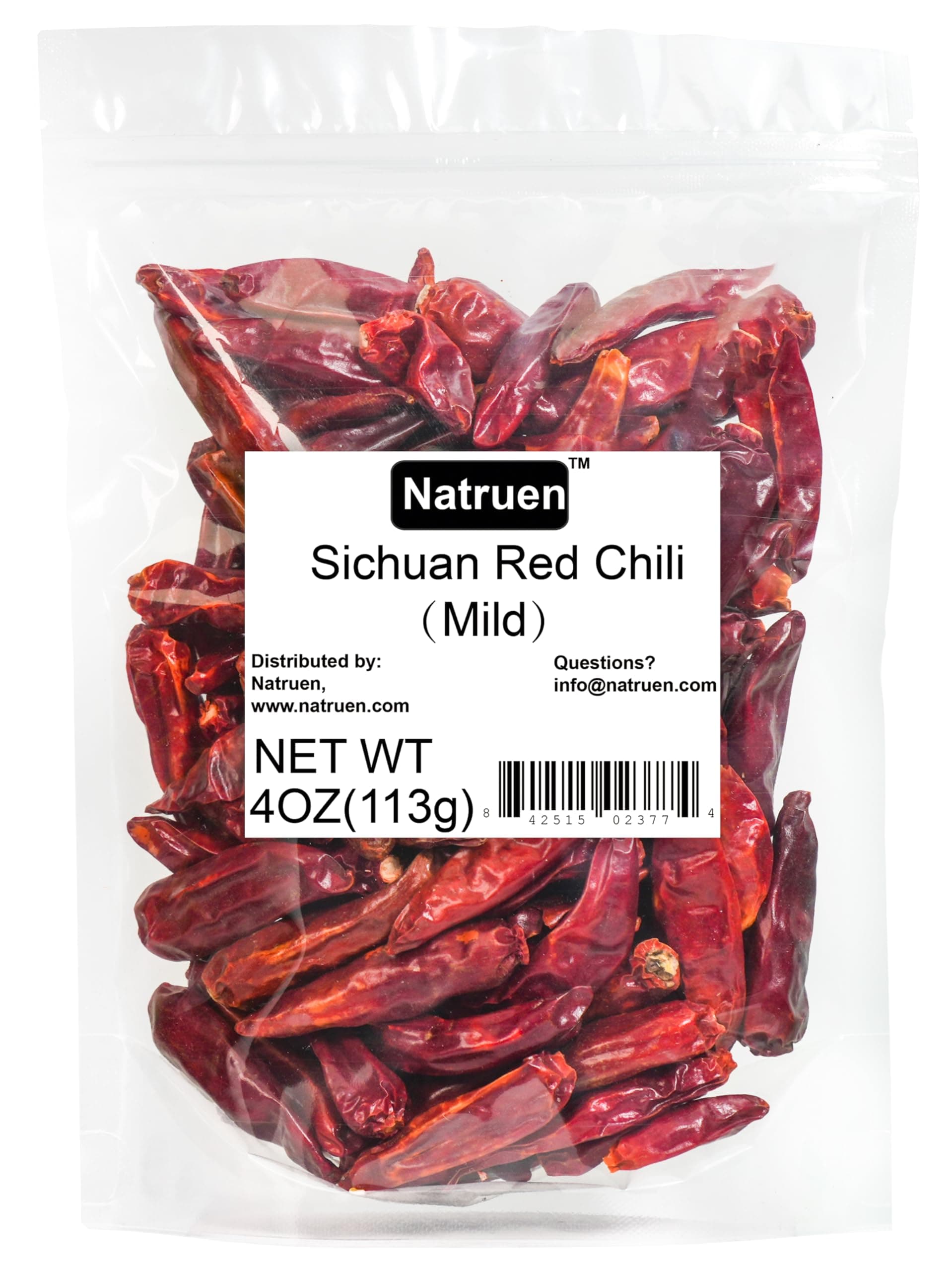 Natruen Whole Dry Szechuan Chinese Red Chili Pods 4 Oz, Mild, Facing Heaven Chili, Spicy Sichuan Dried Red Hot Chilies for Chili Oil, Paste, and Sauce