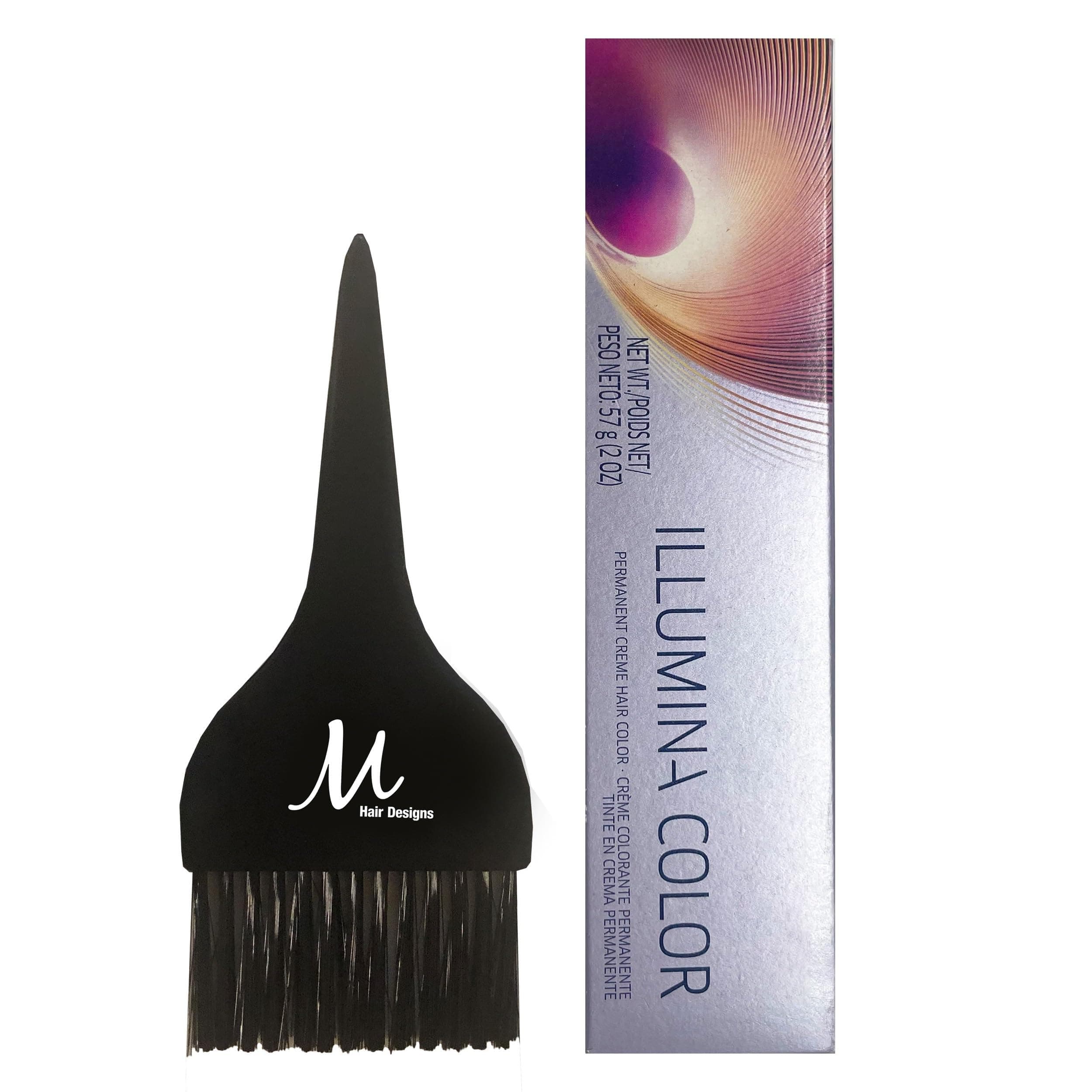 Illumina Color 10/ Lightest Blonde/Permanent Illumina Hair Color 2 Ounce and M Hair Designs Tint Brush (Bundle)