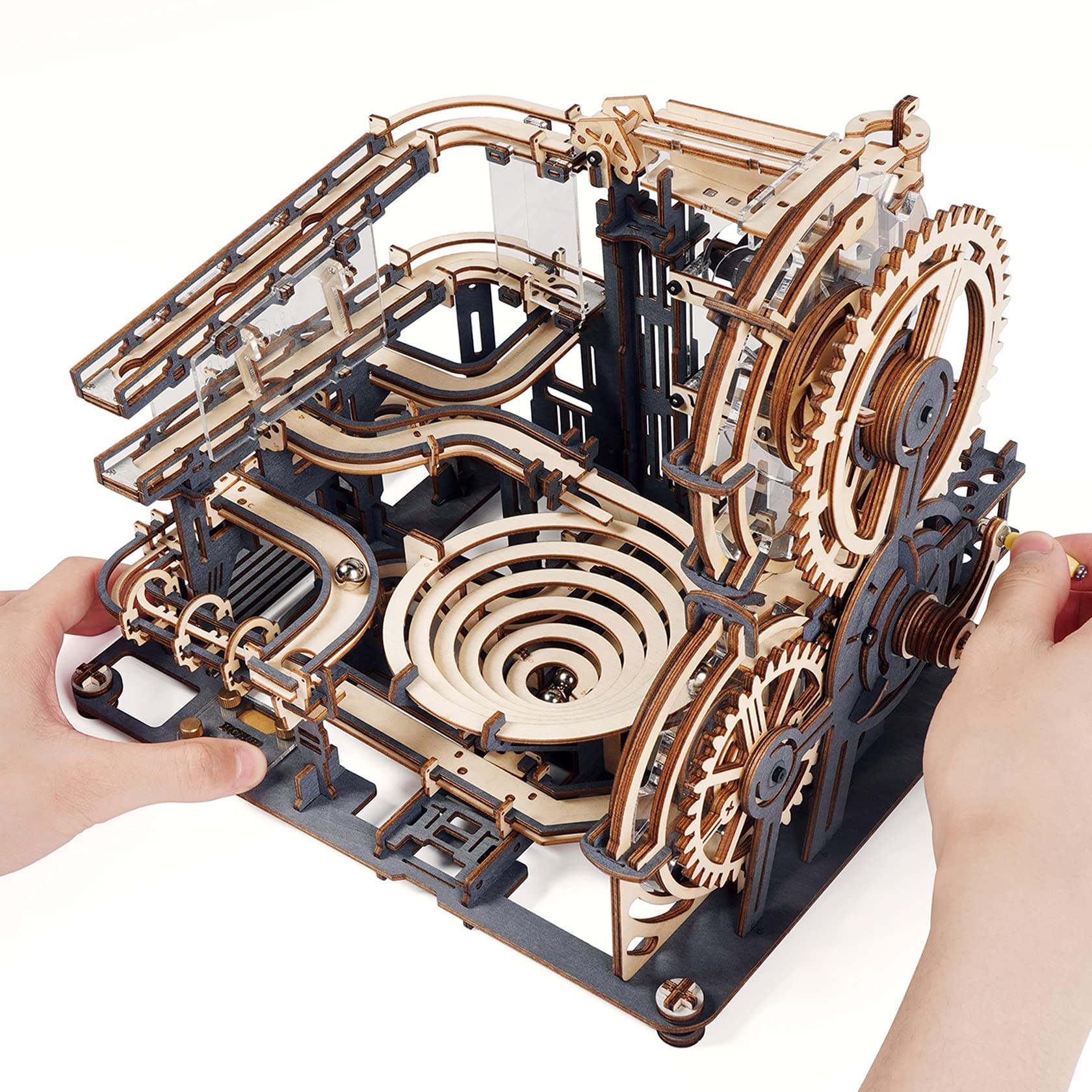 3D Wooden Puzzles for Adult, Marble Run Puzzle Model Mechanical Marble Run Building Kits DIY Toy Hobbies for Adults for Men, Women