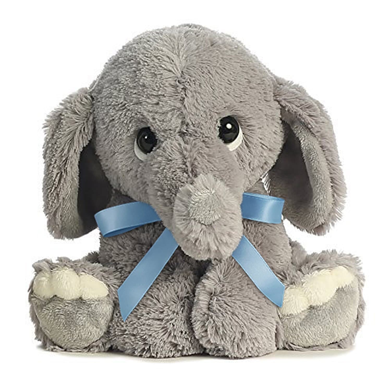 Aurora World Lil Benny Phant Plush - Grey Elephant with Blue Bow