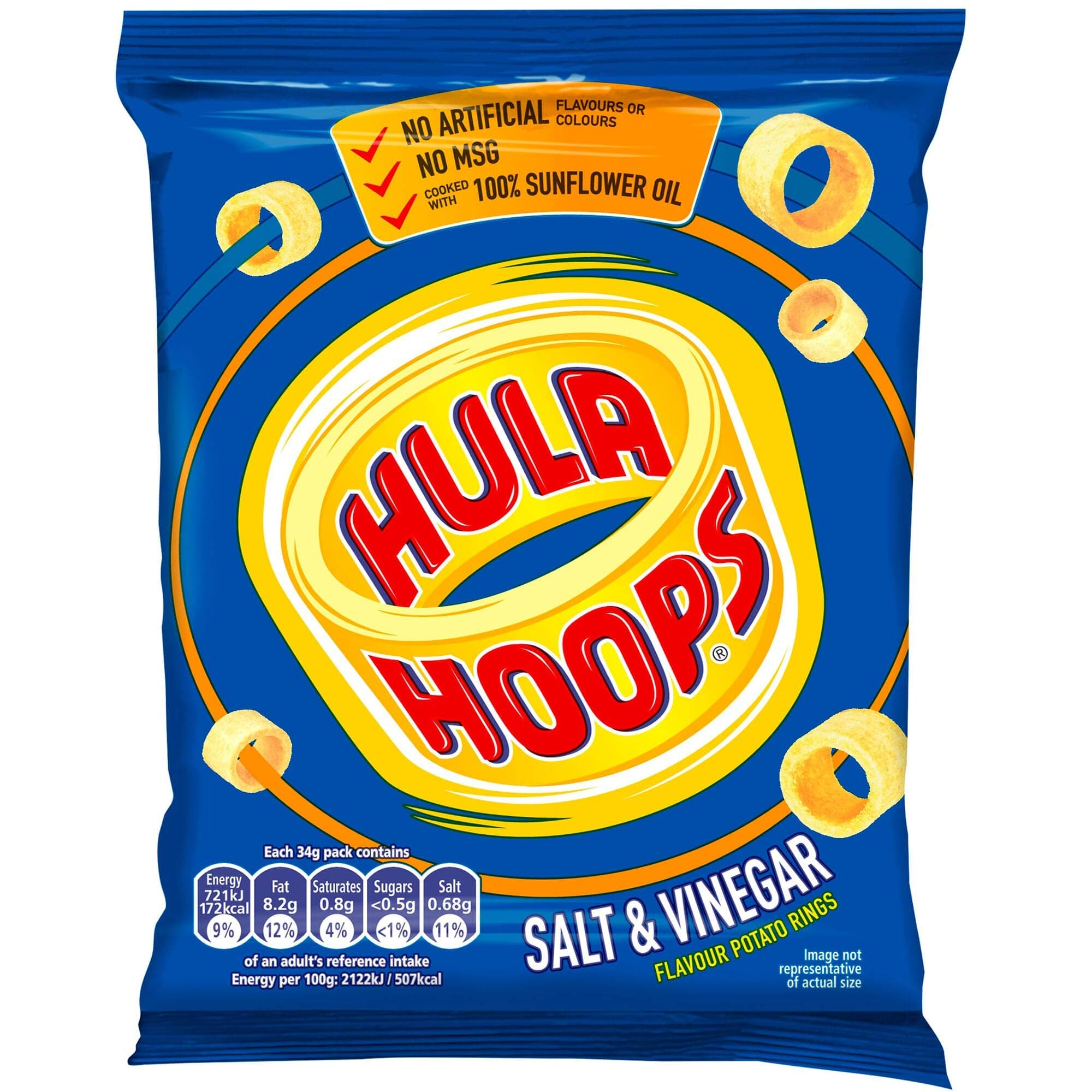 Hula Hoops Salt Vinegar - 32 x 34g 1088g